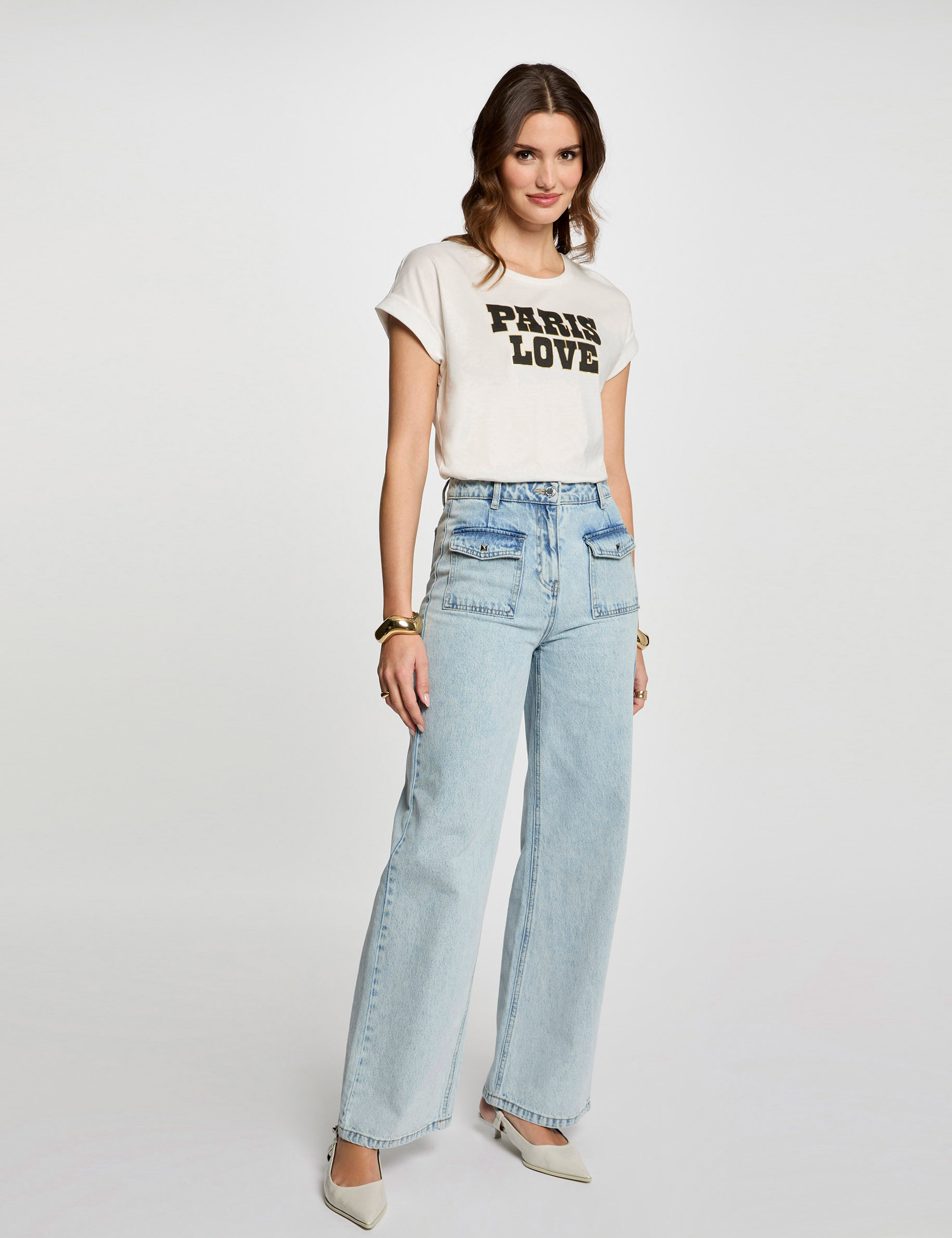 t shirt a inscription blanc femme T-shirt à inscription blanc femme
