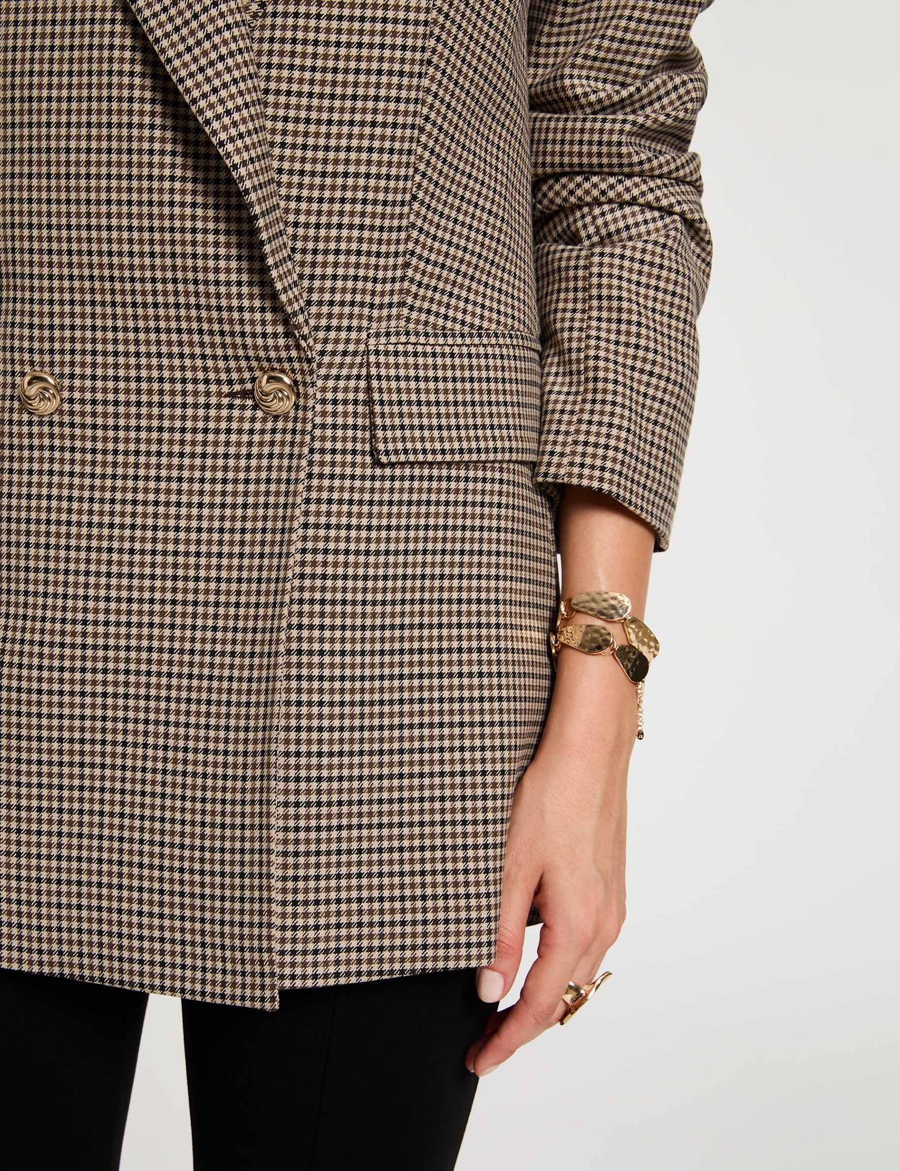 Blazer droit col tailleur marron femme