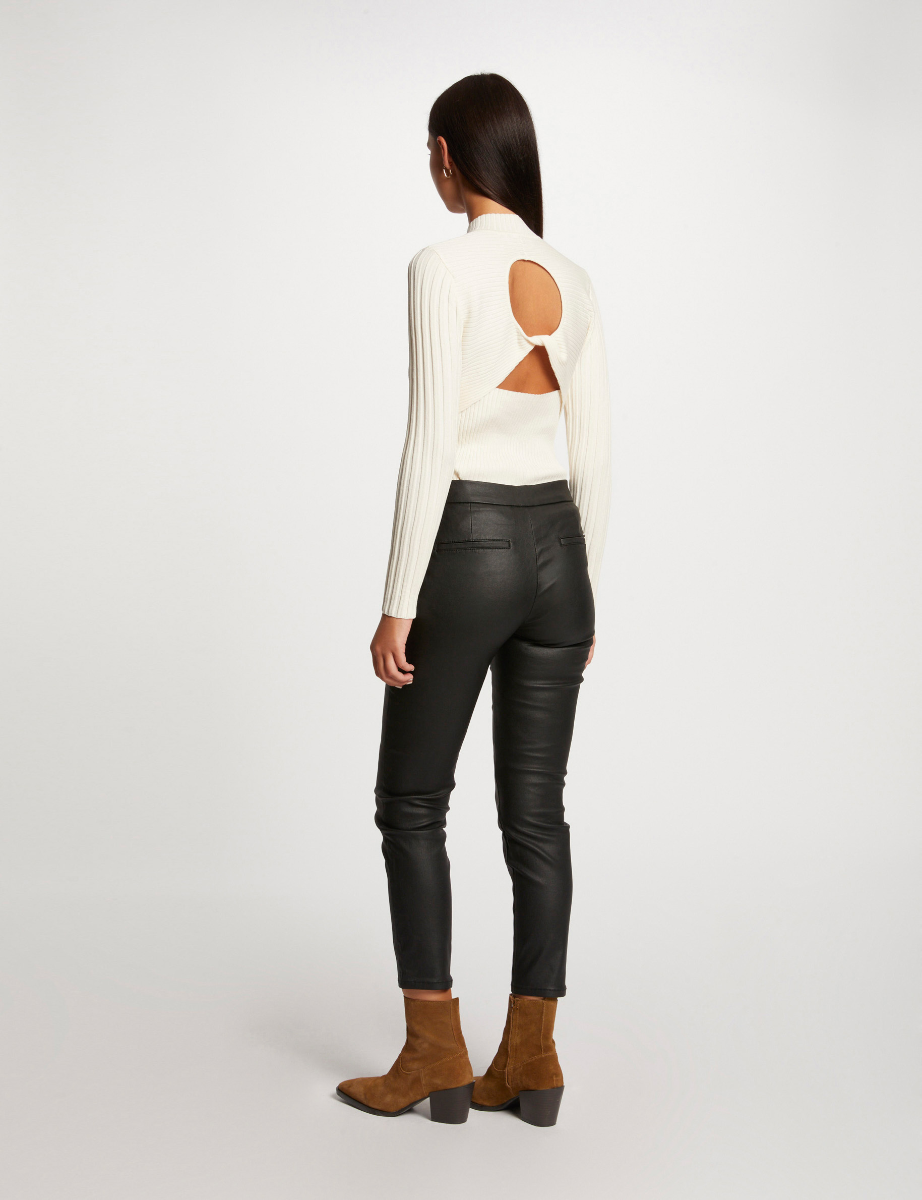 pantalon skinny enduit 78eme noir femme Pantalon skinny enduit 7/8ème noir femme