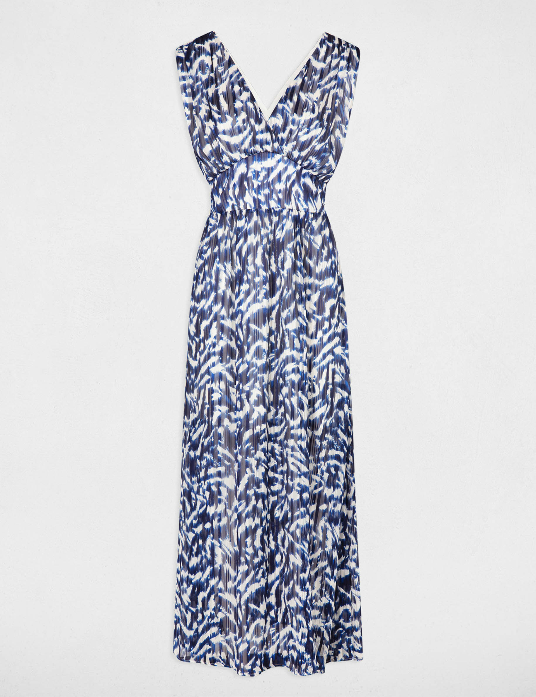 Robe longue cintr&eacute;e imprim&eacute;e multico femme