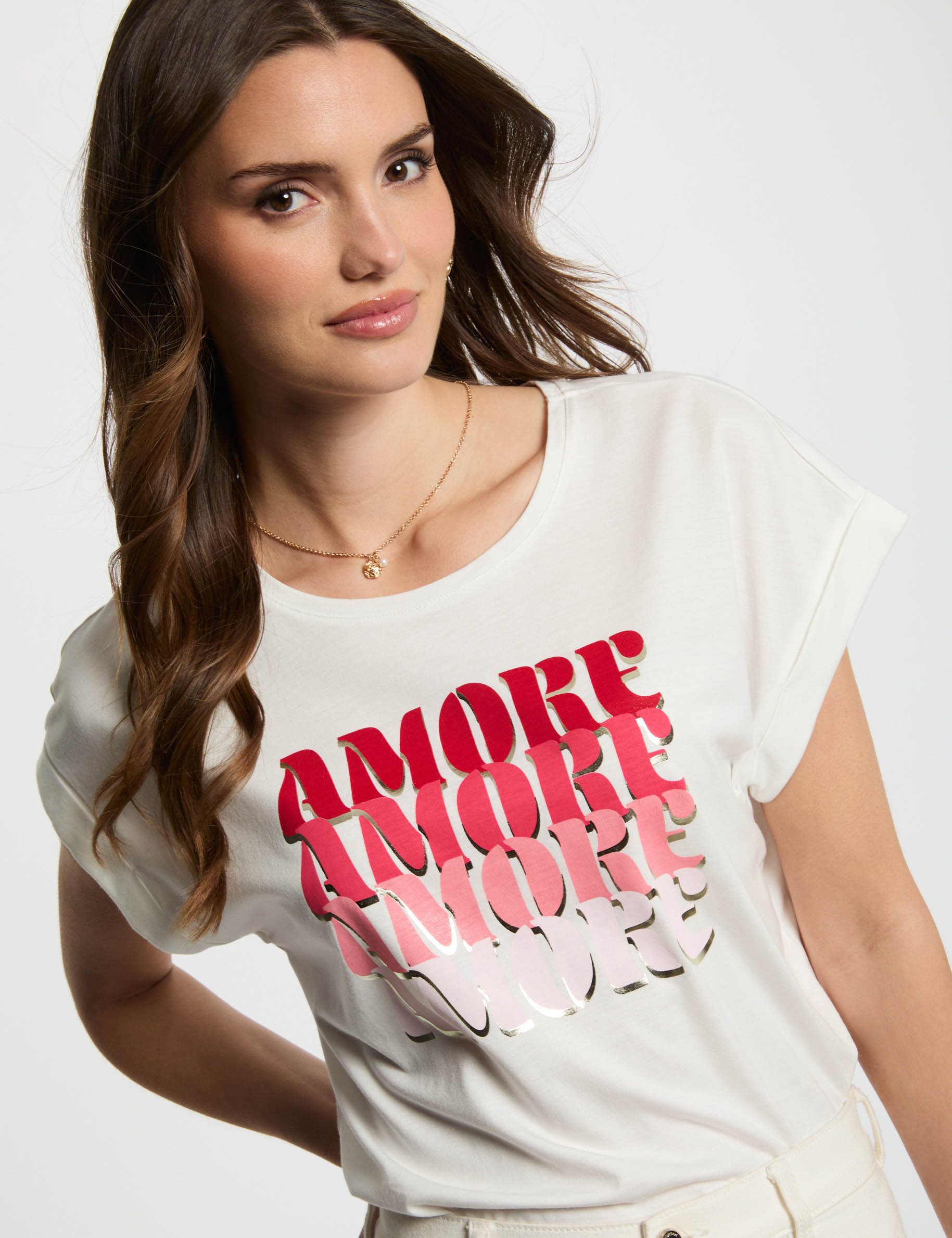 t shirt a inscription blanc femme T-shirt à inscription blanc femme