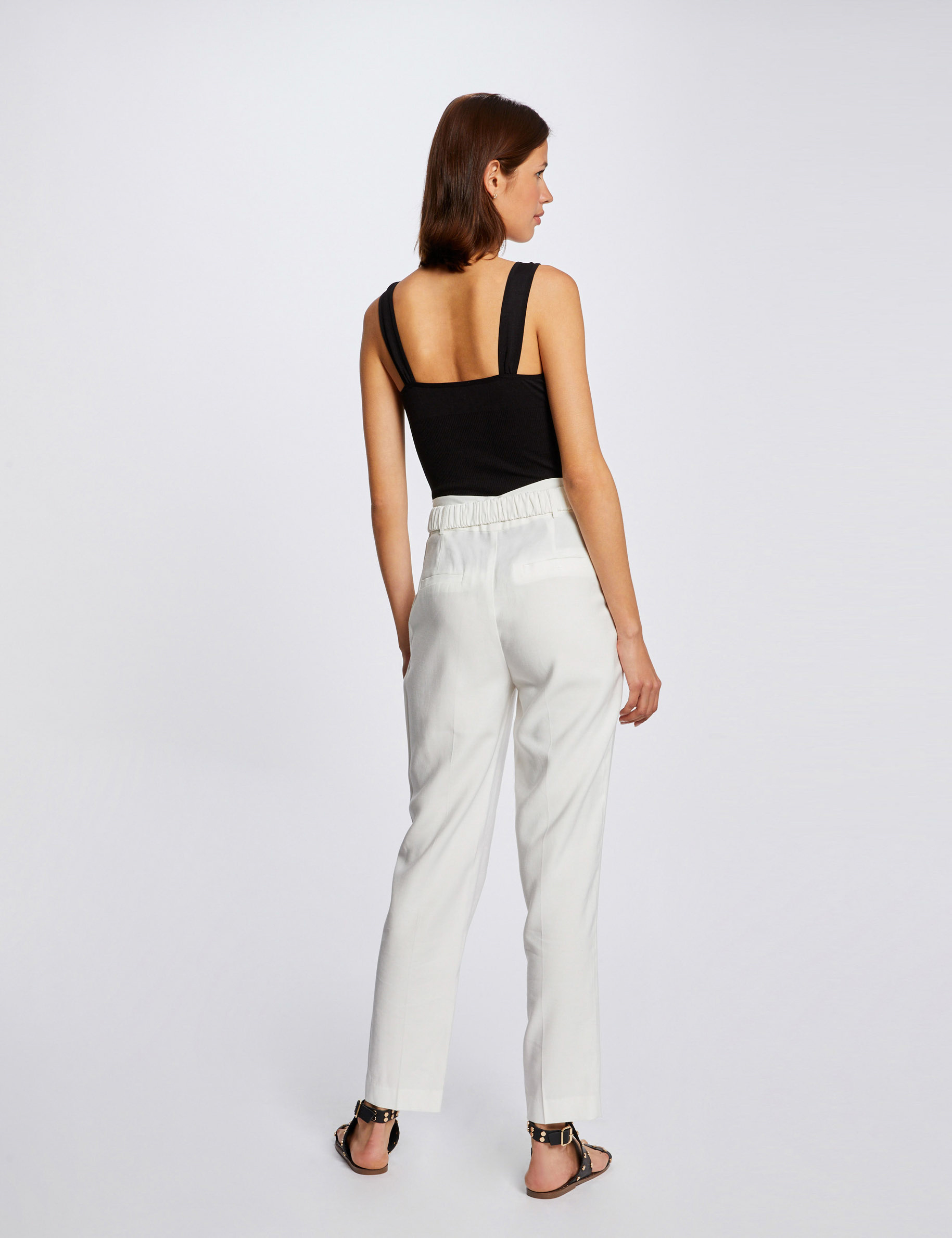 Débardeur bretelles larges à ornements noir femme Débardeur bretelles larges à ornements noir femme