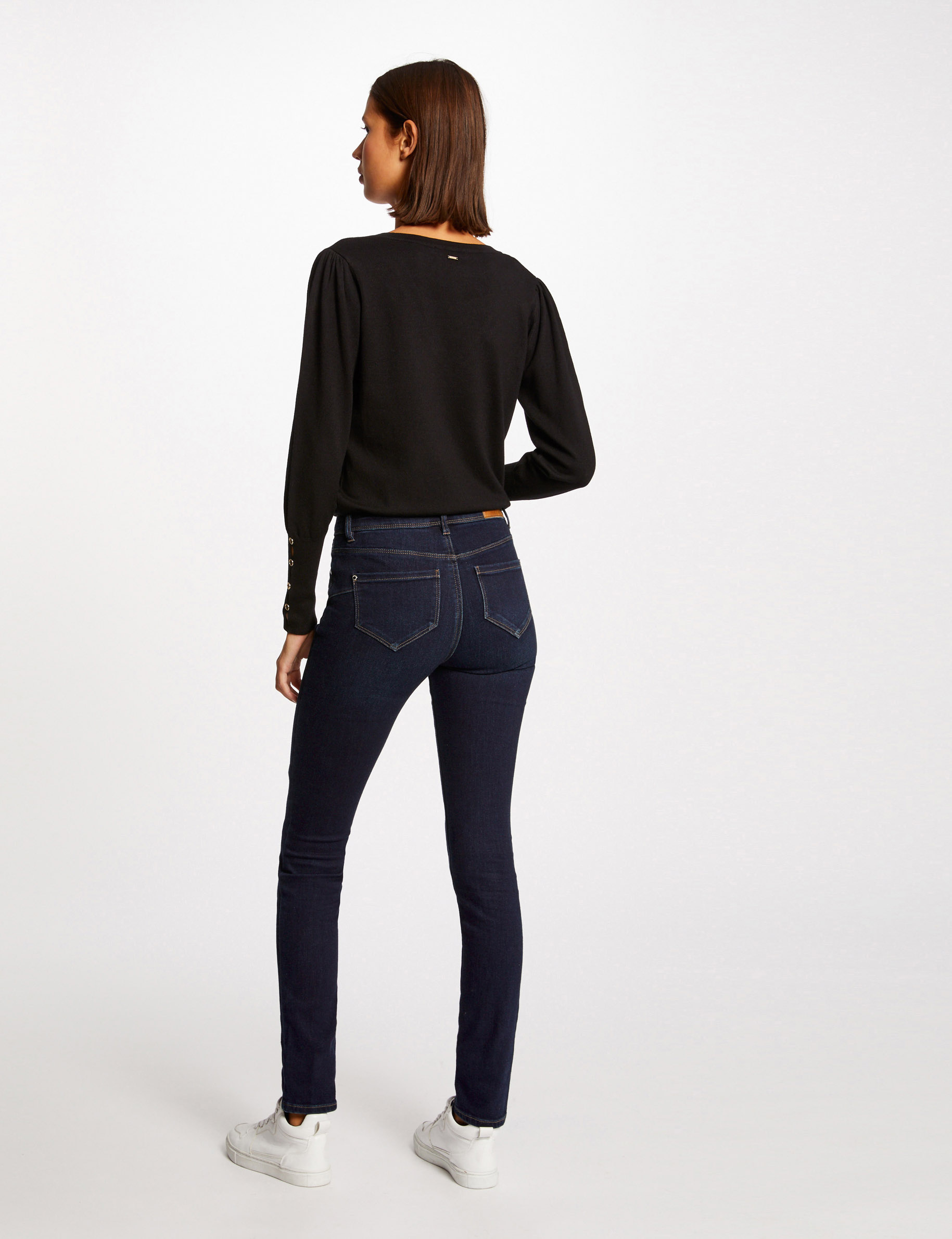 Pull Zara Noir Avec Chemisier Blanc Intégré - Taille M, Manches Longues, Neuf Avec étiquettes
