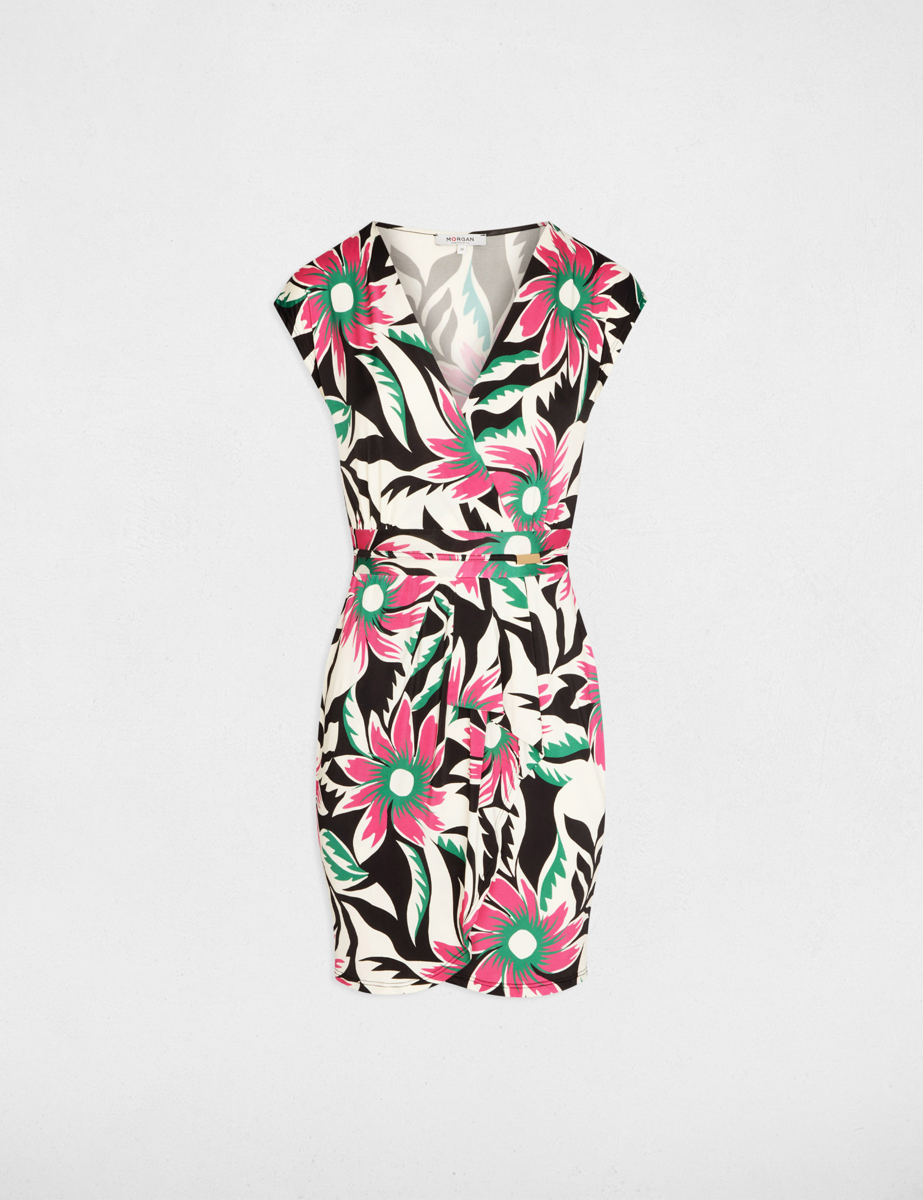 Robe courte cache coeur multicolore femme