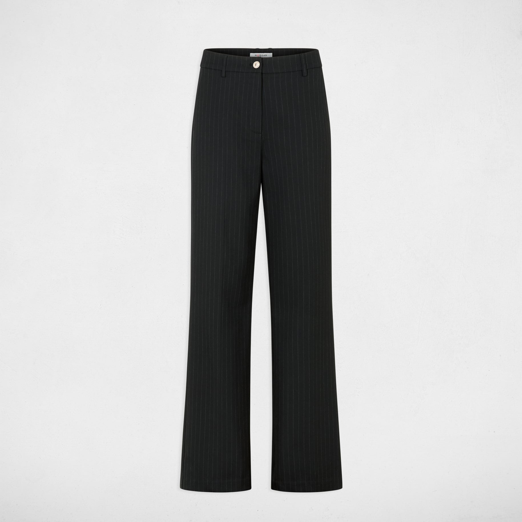 Pantalon droit taille haute noir femme