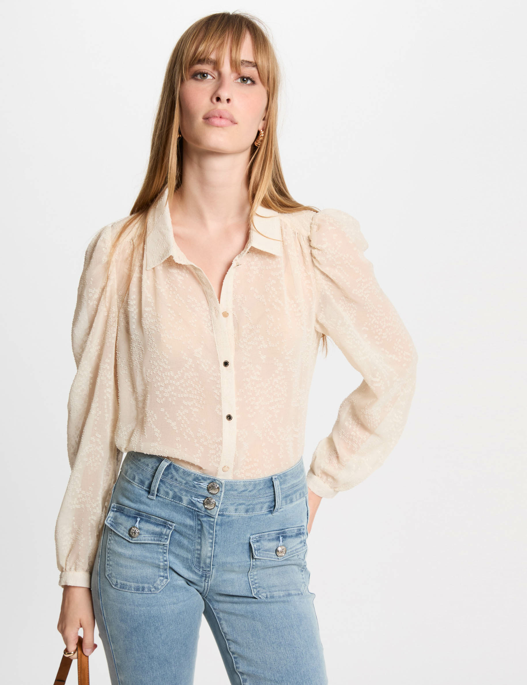 chemise manches longues ivoire femme Chemise manches longues ivoire femme