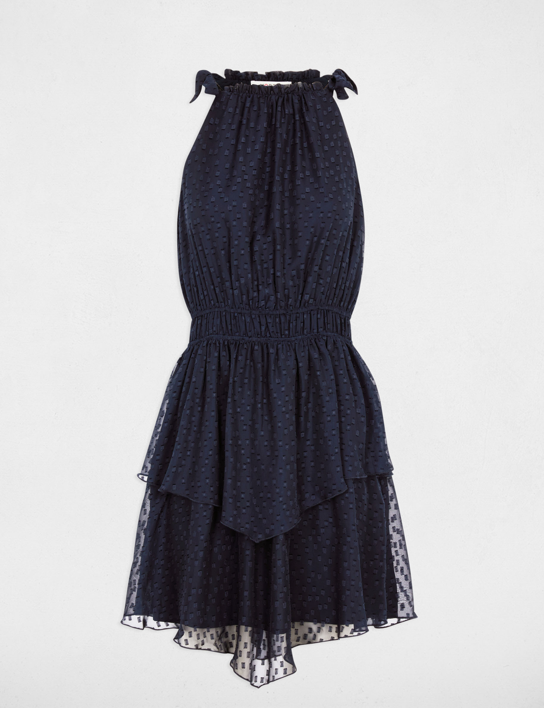 Robe voile fines bretelles bleu marine femme