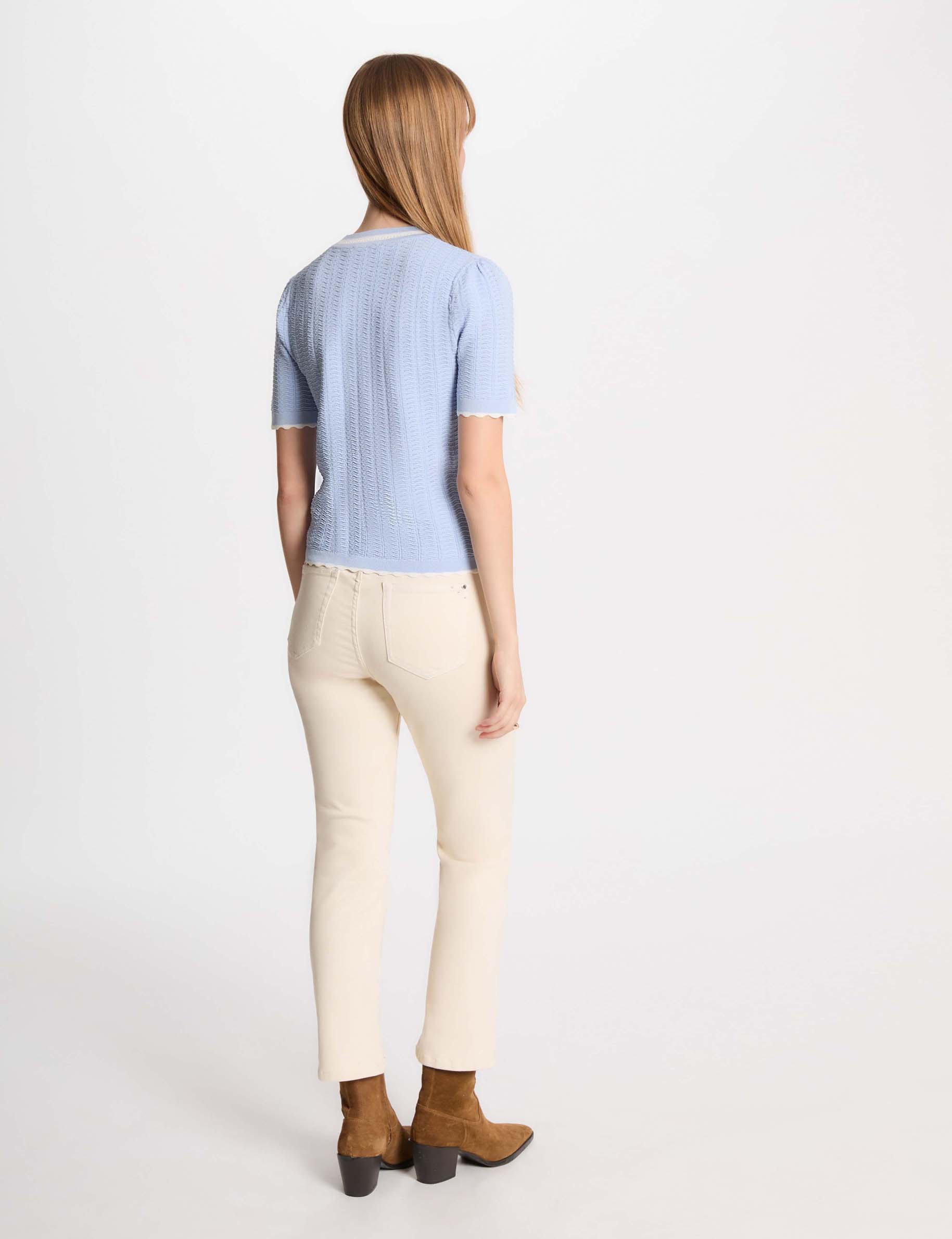 pull manches courtes bleu ciel femme Pull manches courtes bleu ciel femme