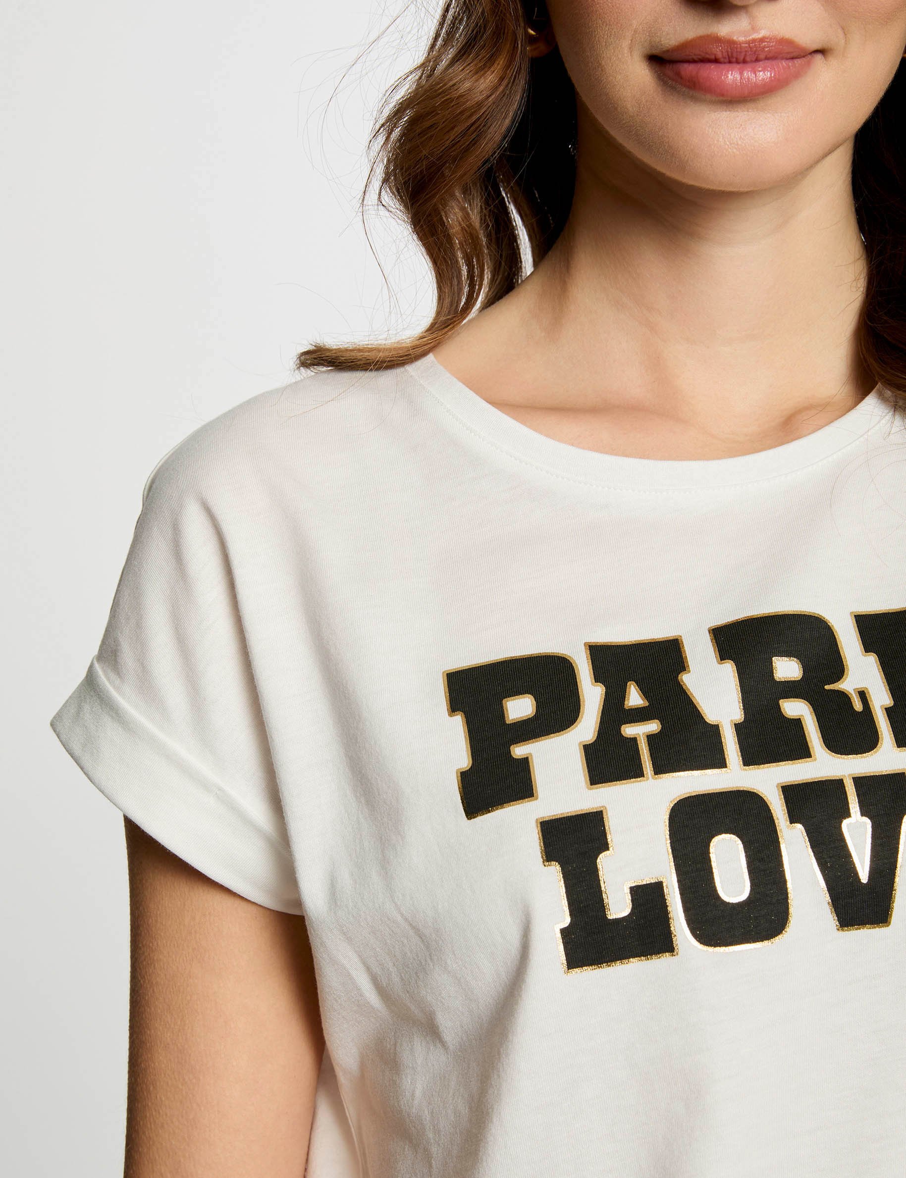 t shirt a inscription blanc femme T-shirt à inscription blanc femme