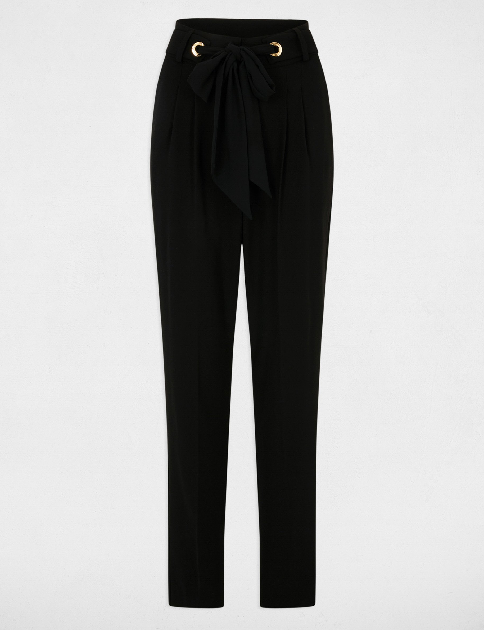 pantalon carotte a pinces noir femme Pantalon carotte à pinces noir femme