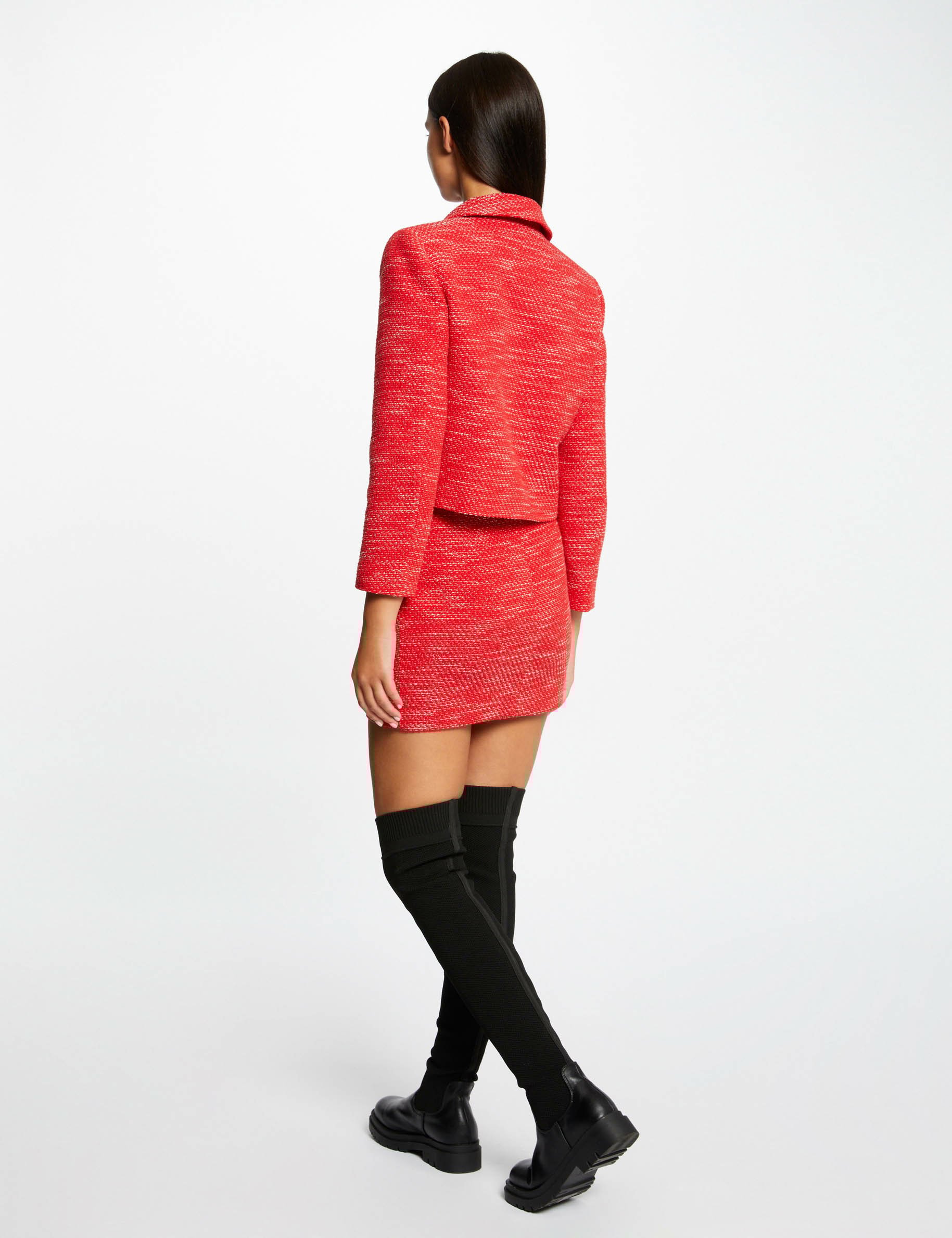 Jupe droite courte rouge femme