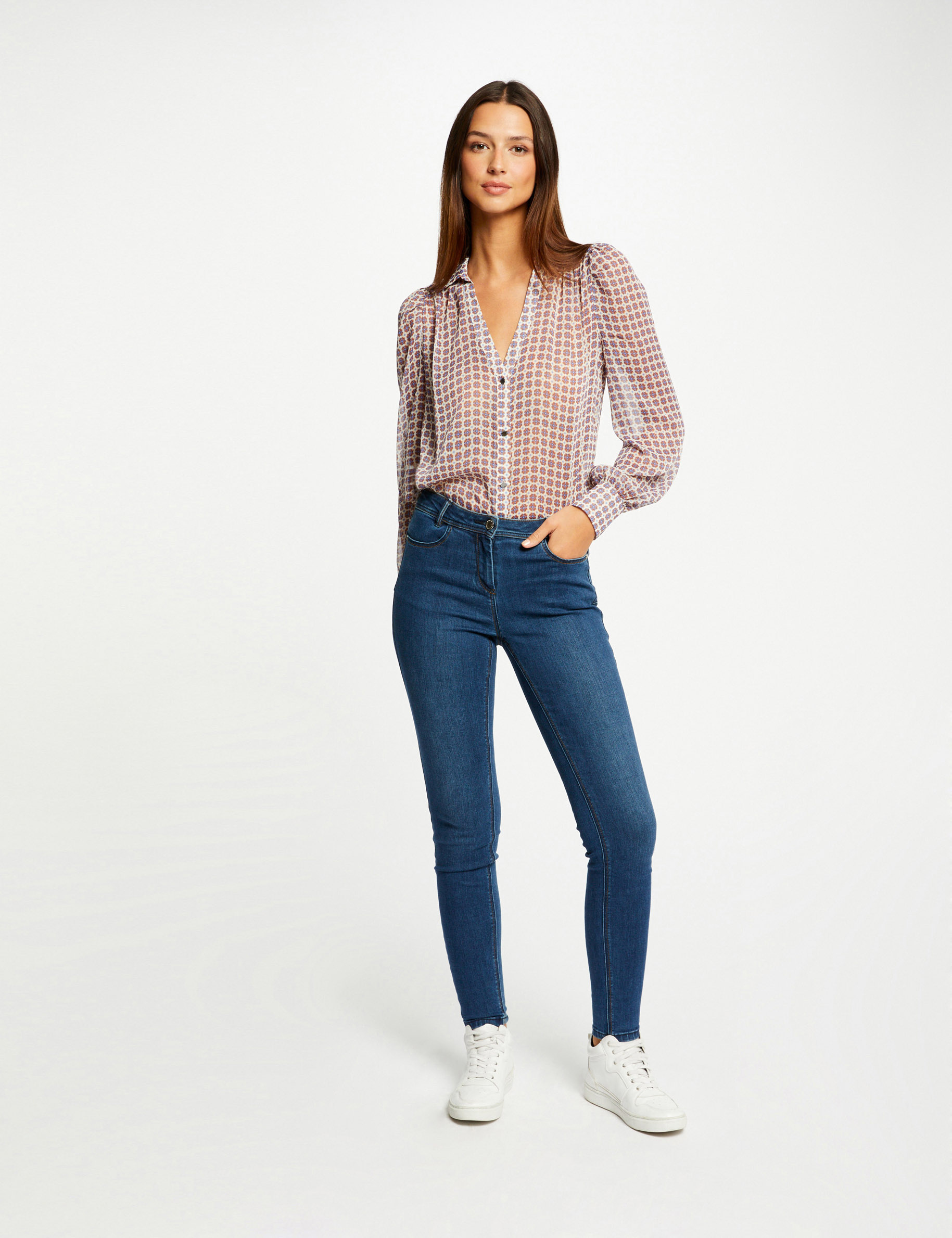 chemise manches longues imprime multico femme Chemise manches longues imprimé multico femme