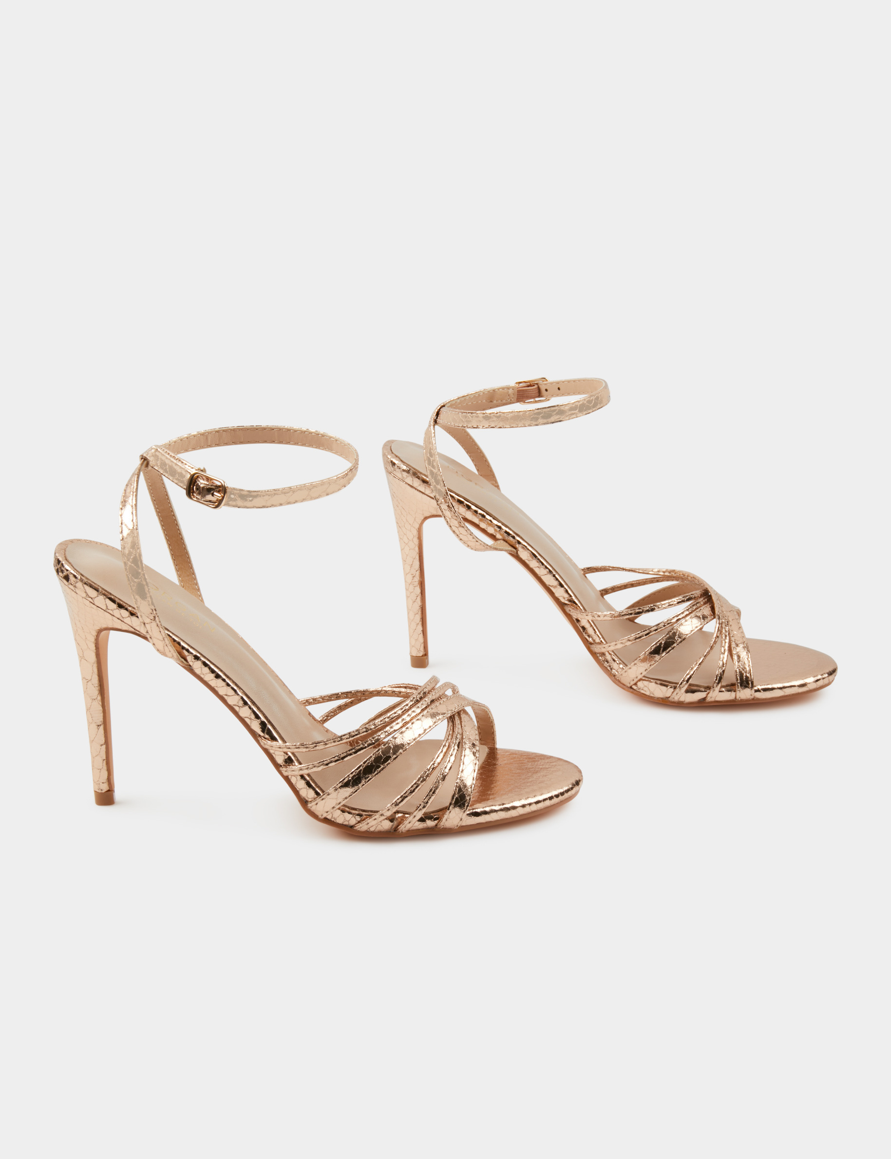 Sandales à talons avec brides rose femme Sandales à talons avec brides rose femme