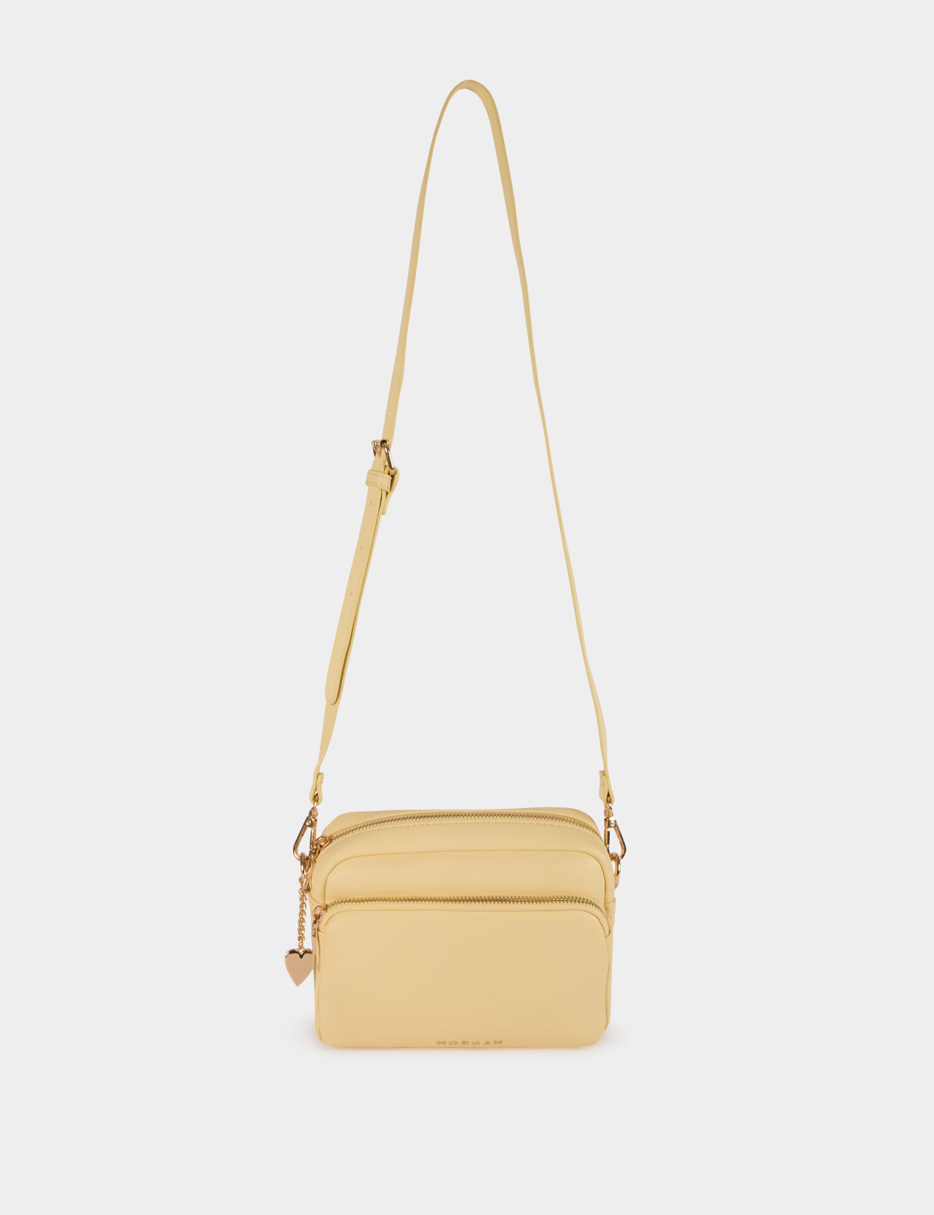 Sac bandouli&egrave;re similicuir jaune pastel femme