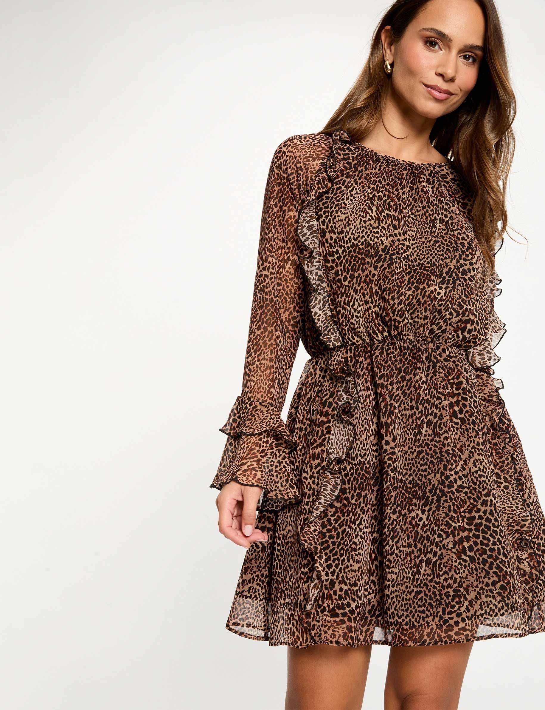 Robe courte &eacute;vas&eacute;e multicolore femme