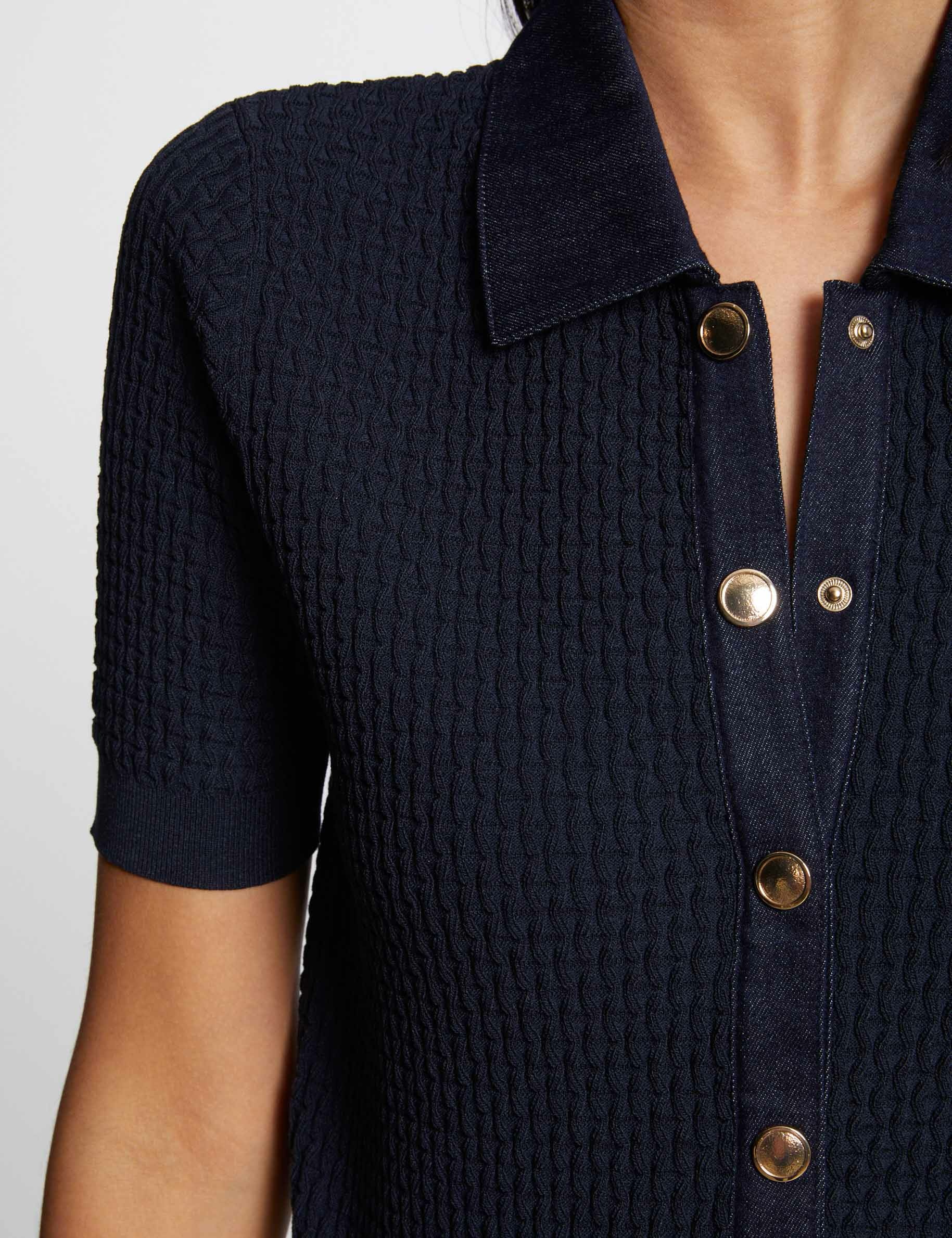 gilet manches courtes bleu marine femme Gilet manches courtes bleu marine femme
