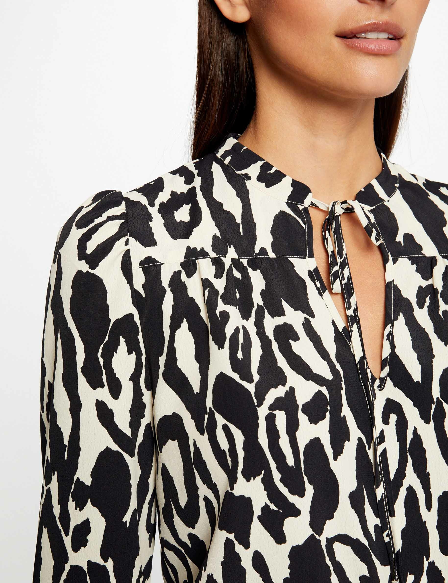 blouse manches 34 imprime animalier multico femme Blouse manches 3/4 imprimé animalier multico femme