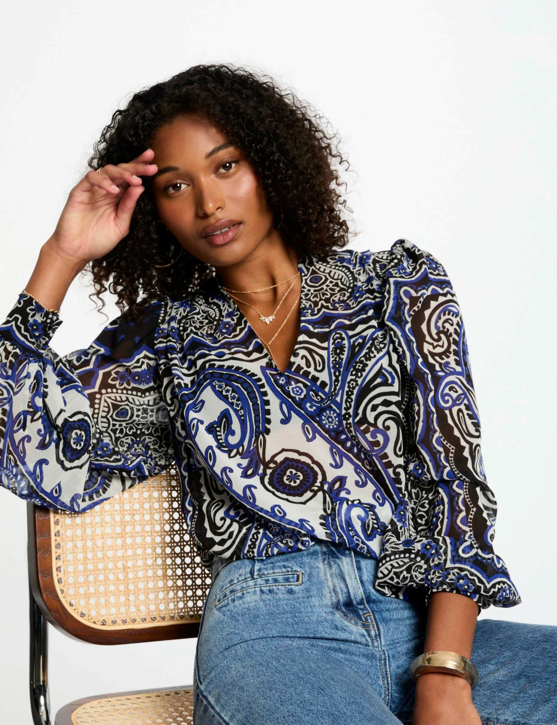 Blouse manches longues multicolore femme Morgan