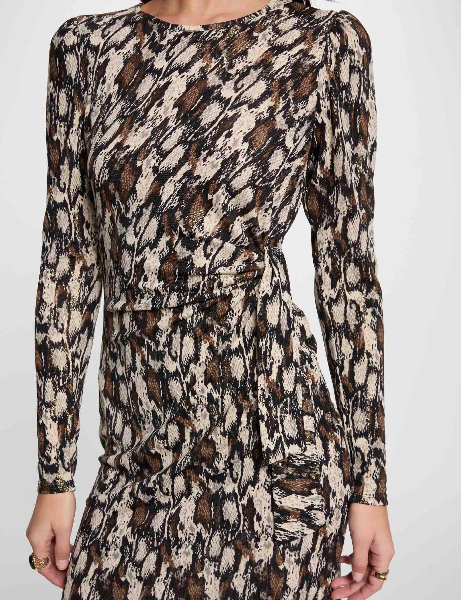 robe courte ajustee imprimee multicolore femme Robe courte ajustée imprimée multicolore femme