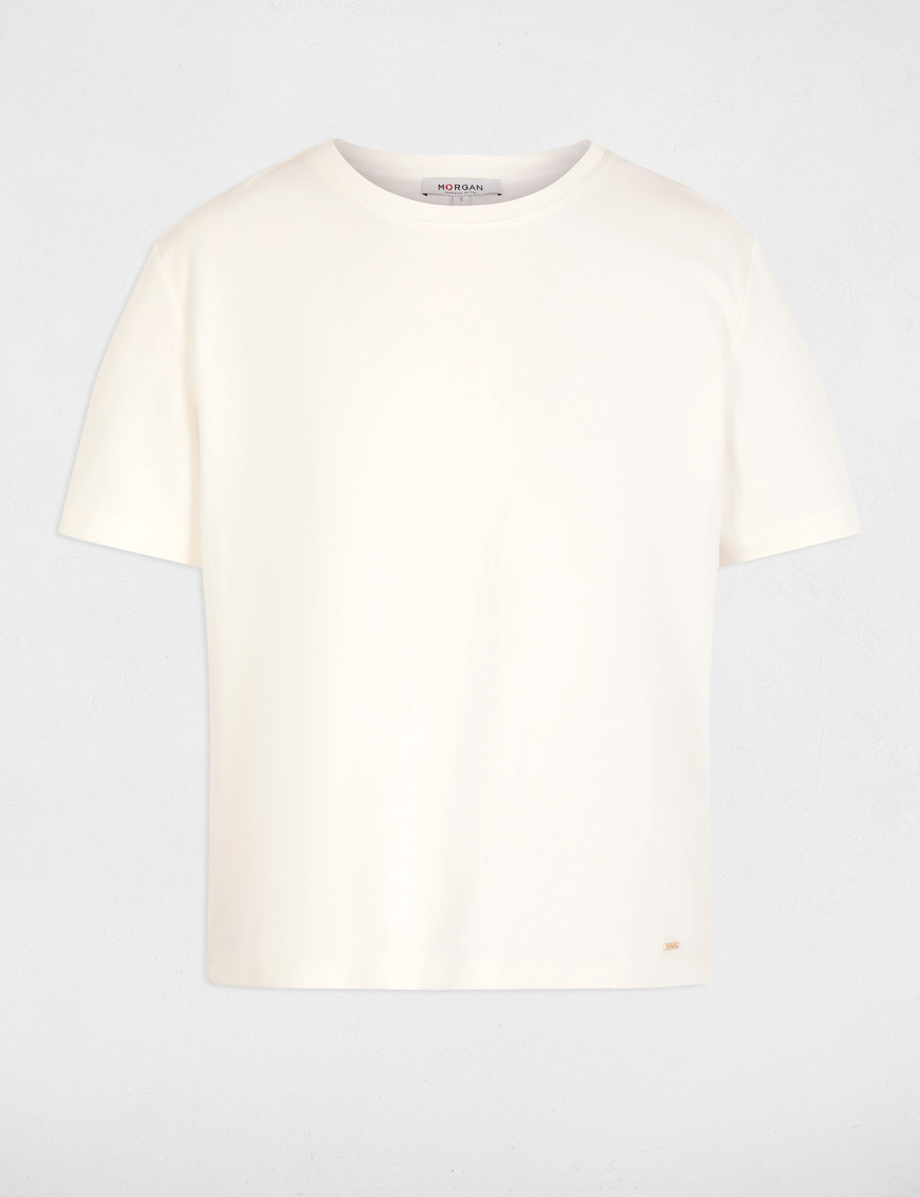 T-shirt col rond blanc femme