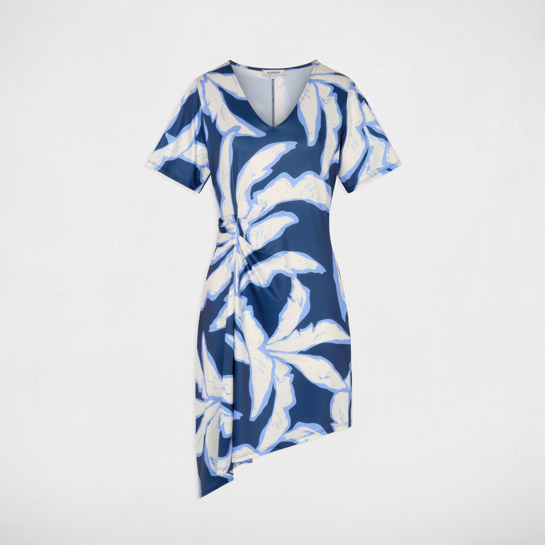 Robe asym&eacute;trique imprim&eacute;e multicolore femme