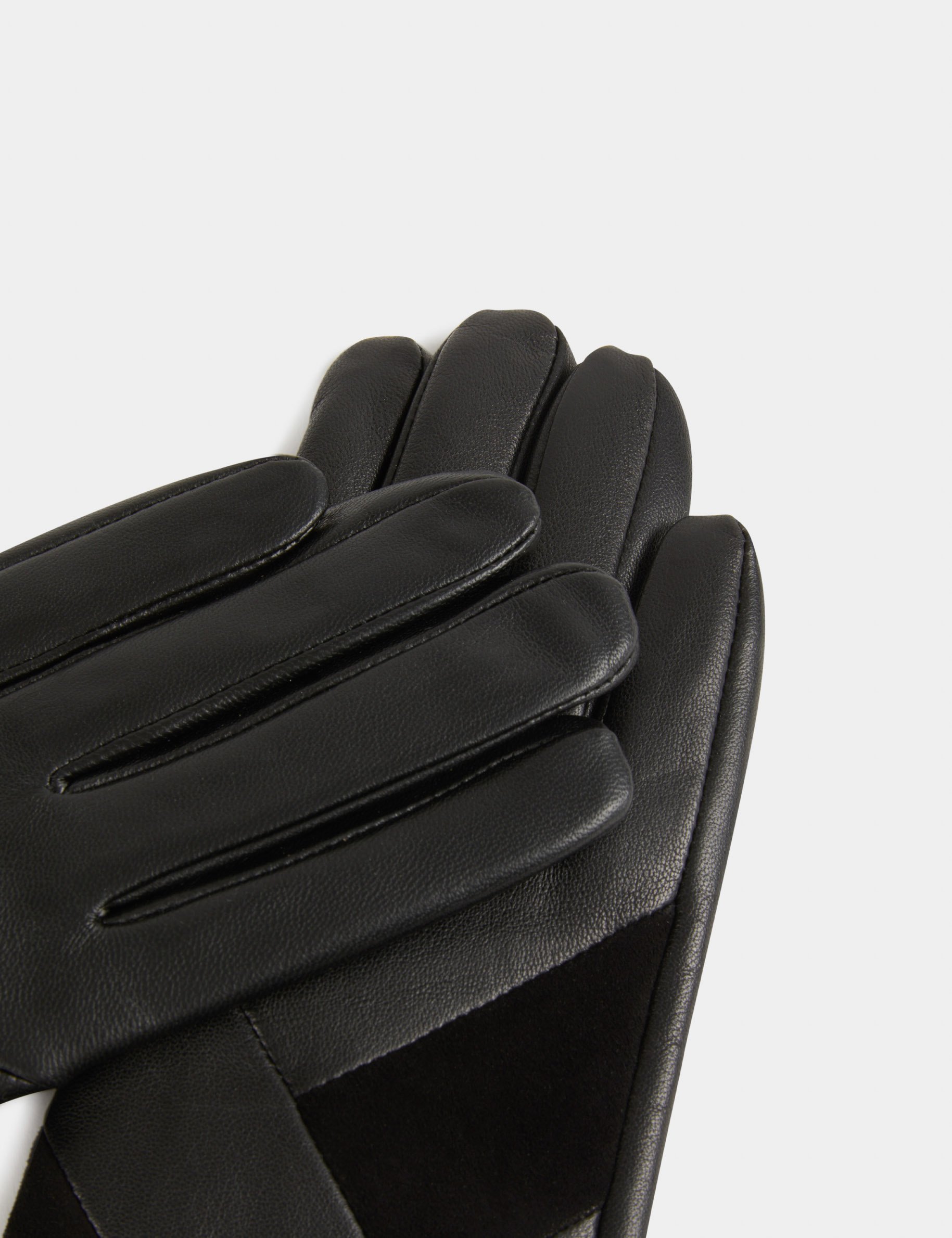 gants en cuir noir femme Gants en cuir noir femme