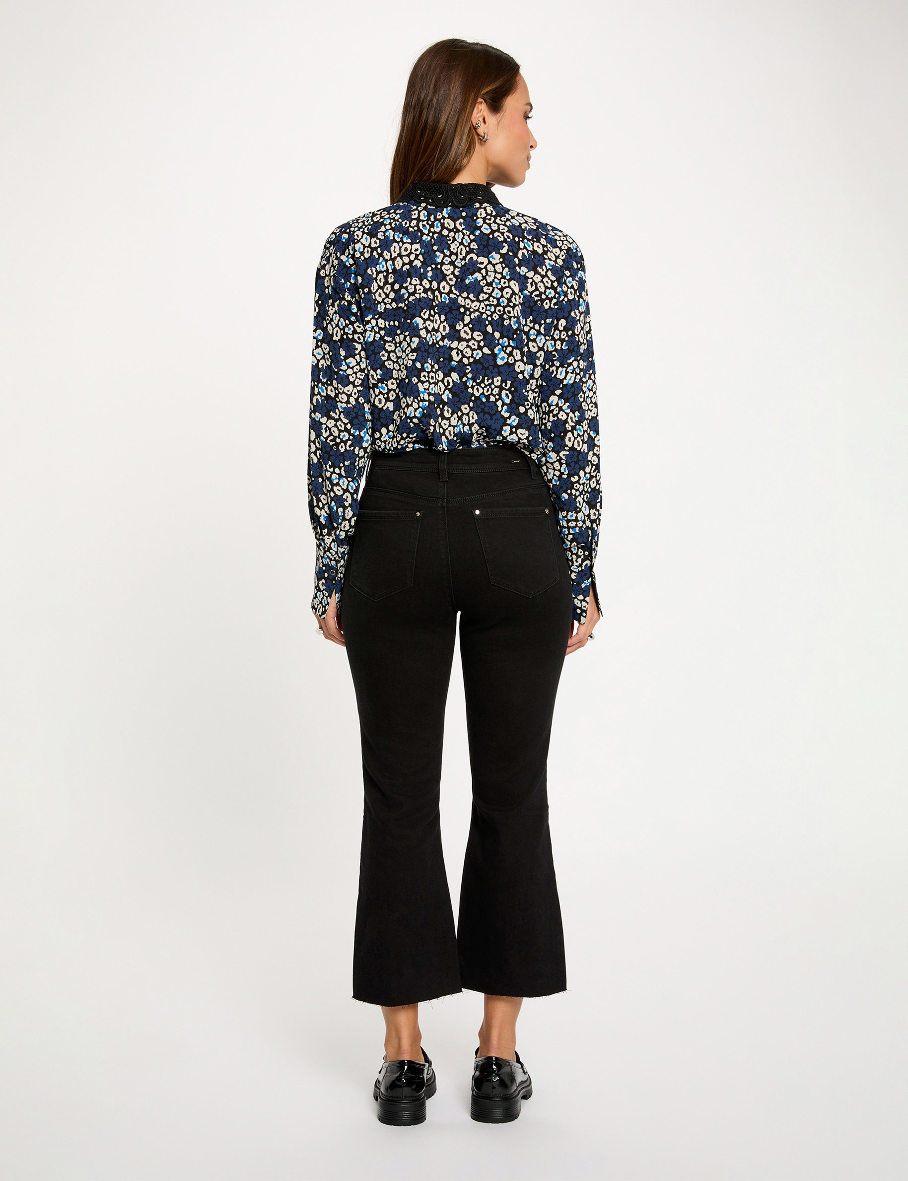 Jean flare 7/8 noir femme