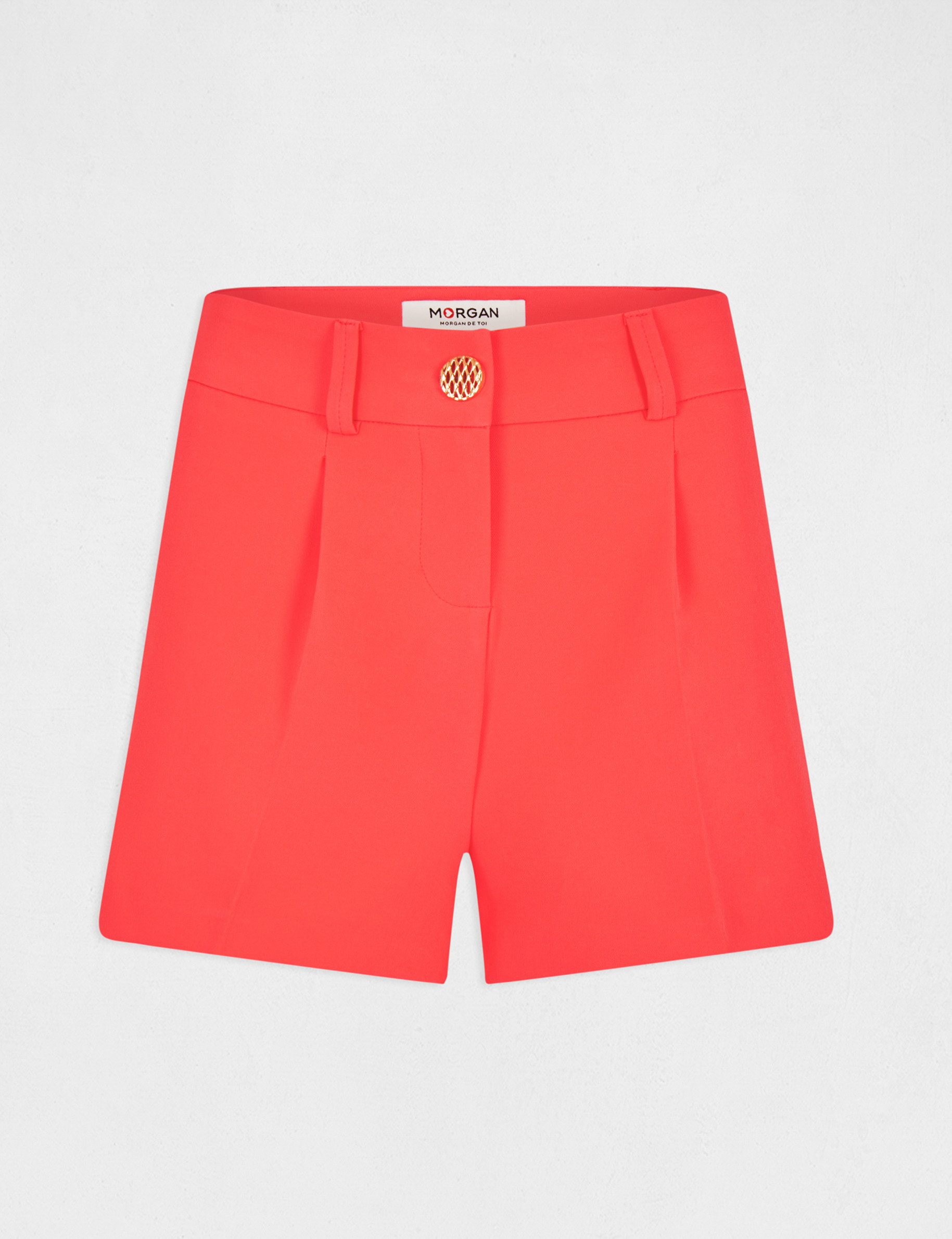 Short city droit à pinces orange femme Short city droit à pinces orange femme