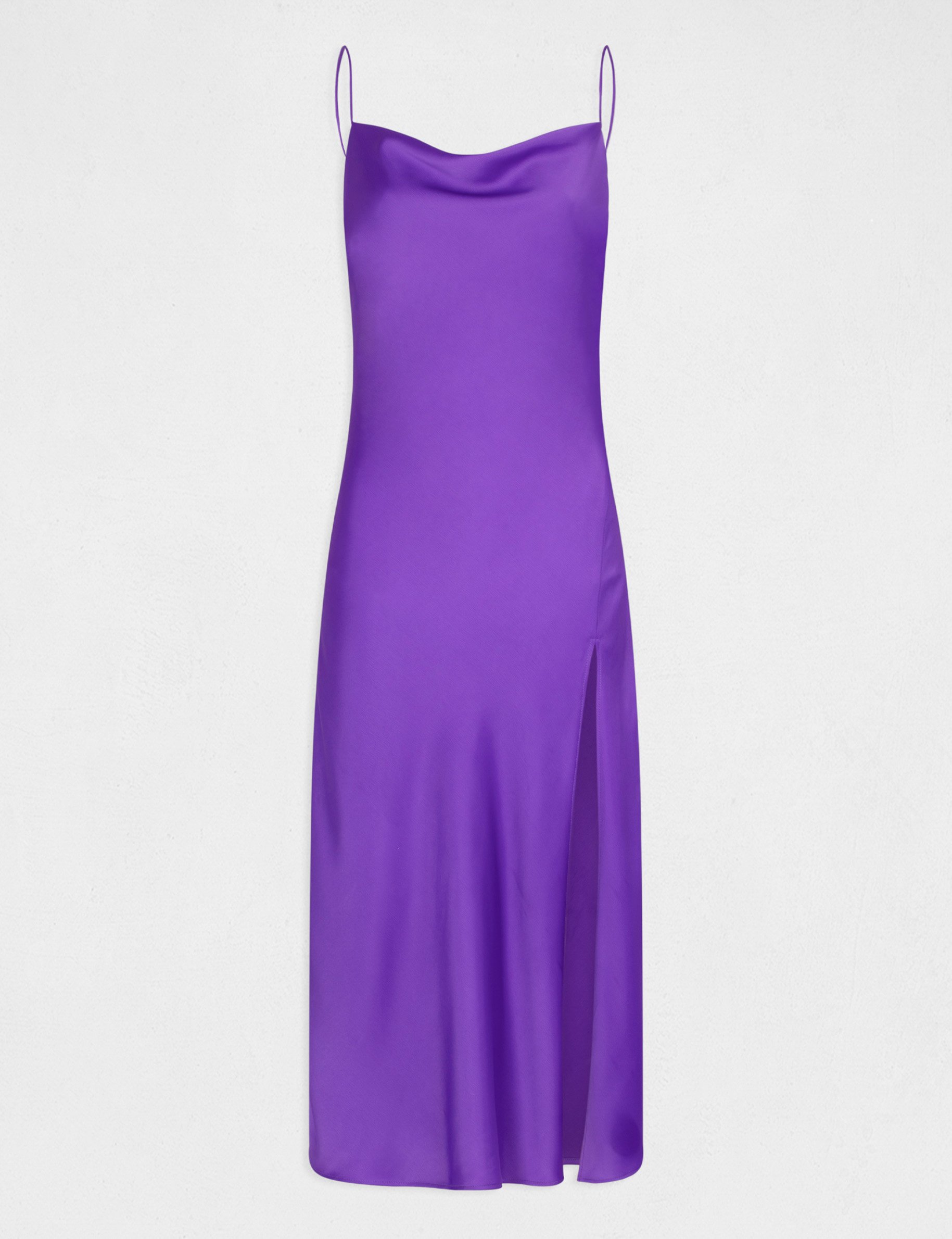 robe midi droite fendue violet femme Robe midi droite fendue violet femme