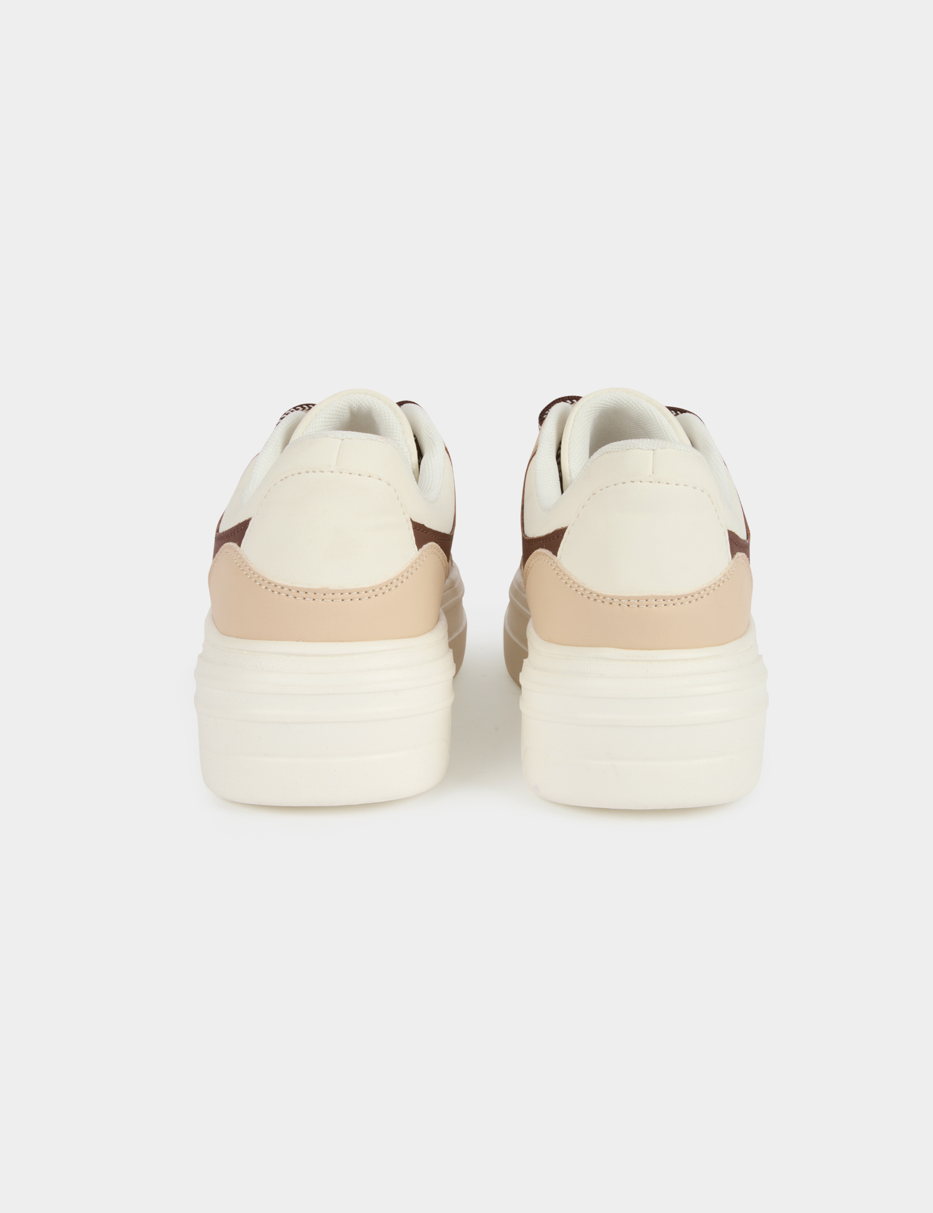 Basket similicuir bicolore blanc femme