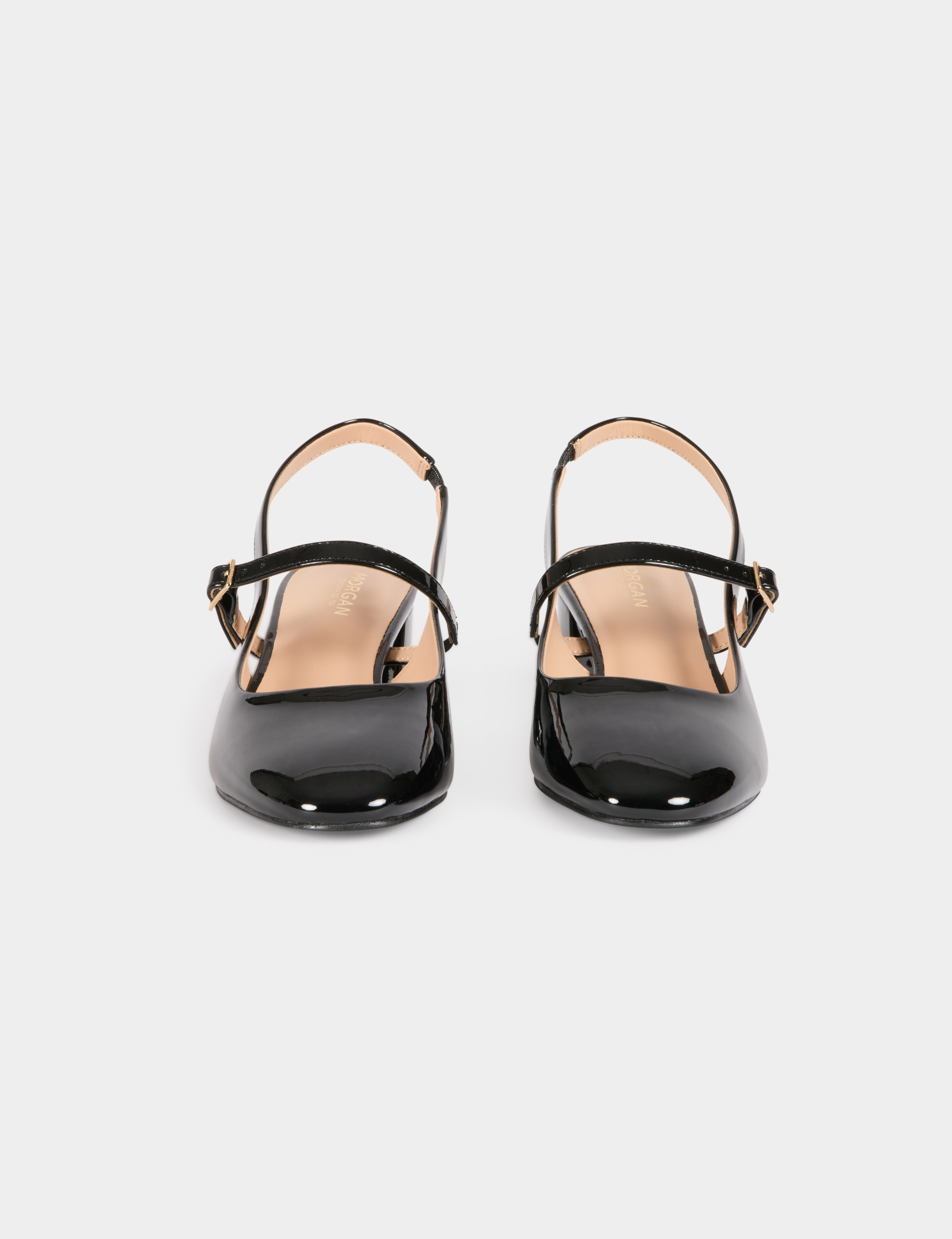 Sandales &agrave; talon noir femme