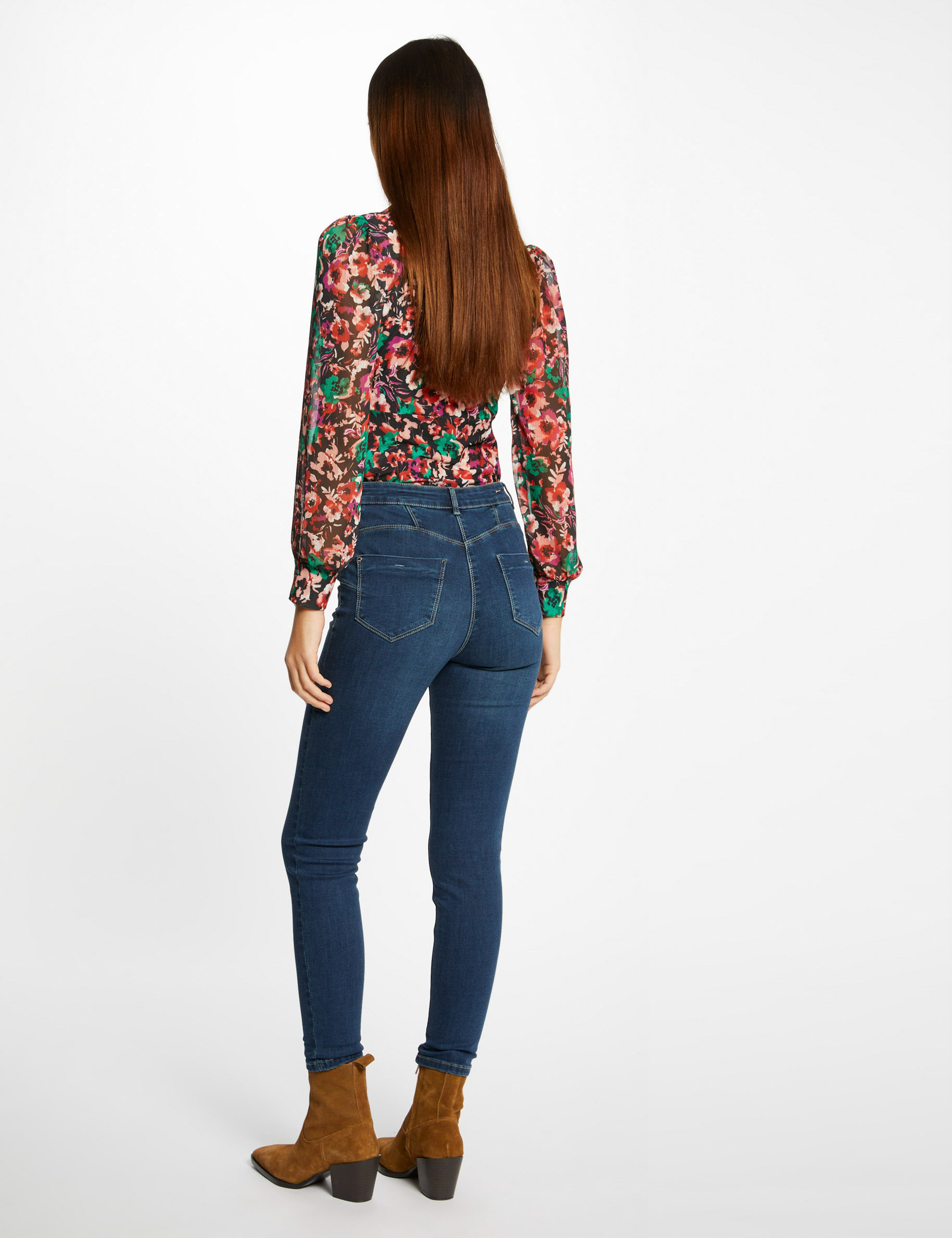 Jeans slim taille haute 7/8ème jean brut femme Jeans slim taille haute 7/8ème jean brut femme