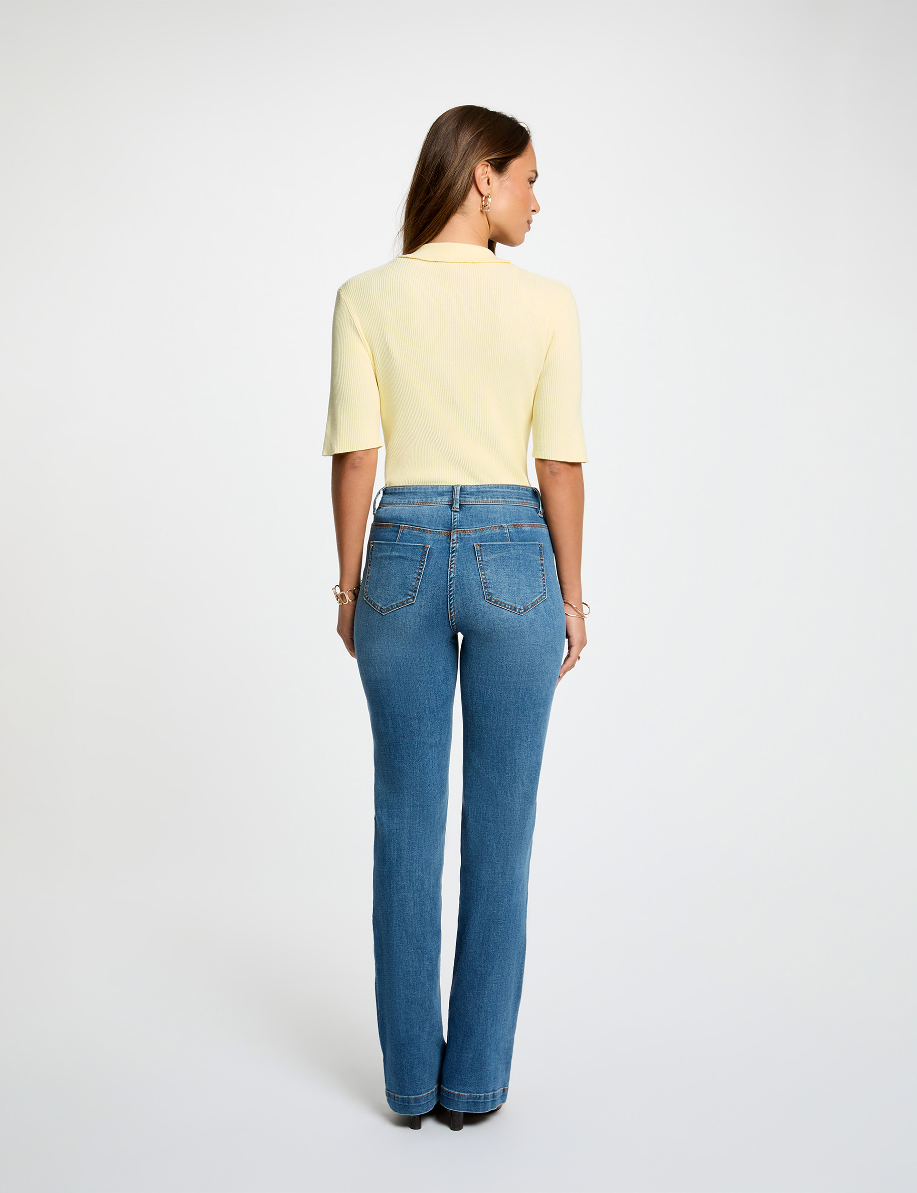 Jean bootcut denim stone femme