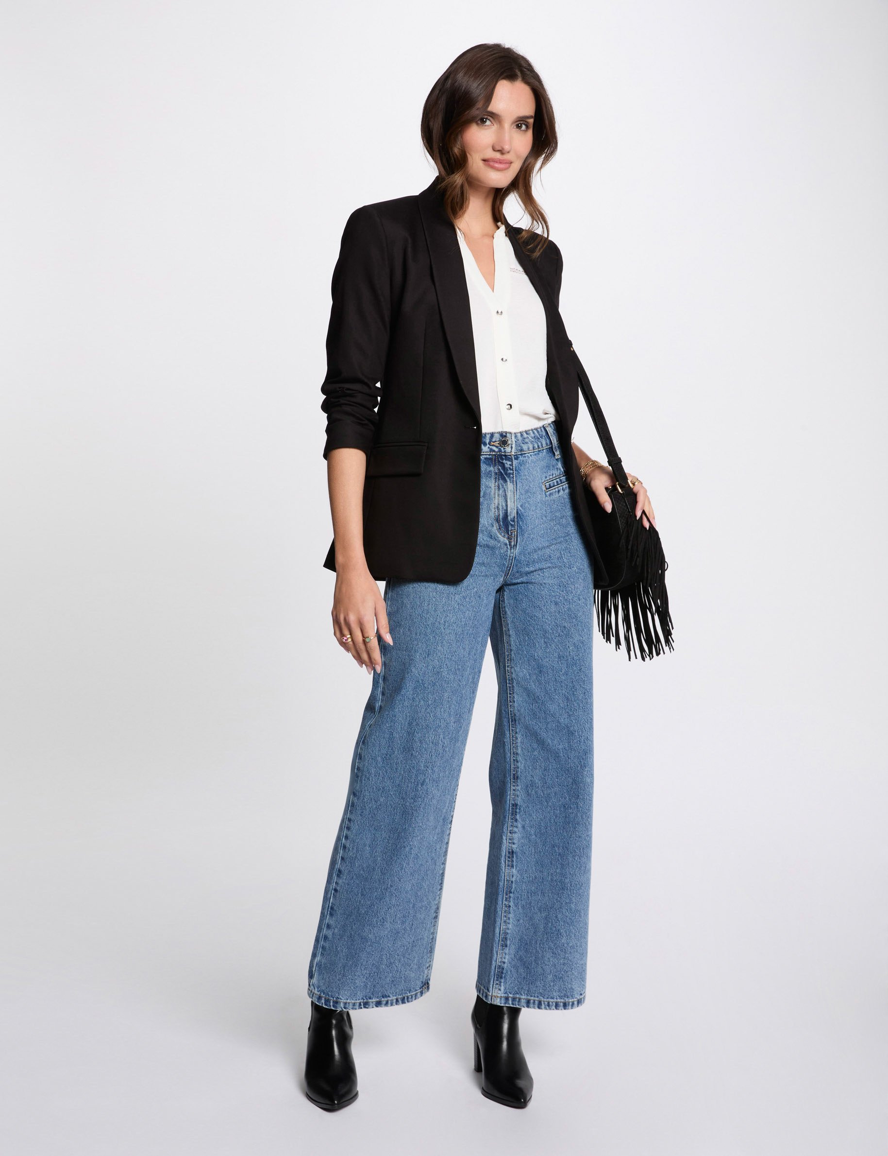 veste courte col chale noir femme Veste courte col châle noir femme
