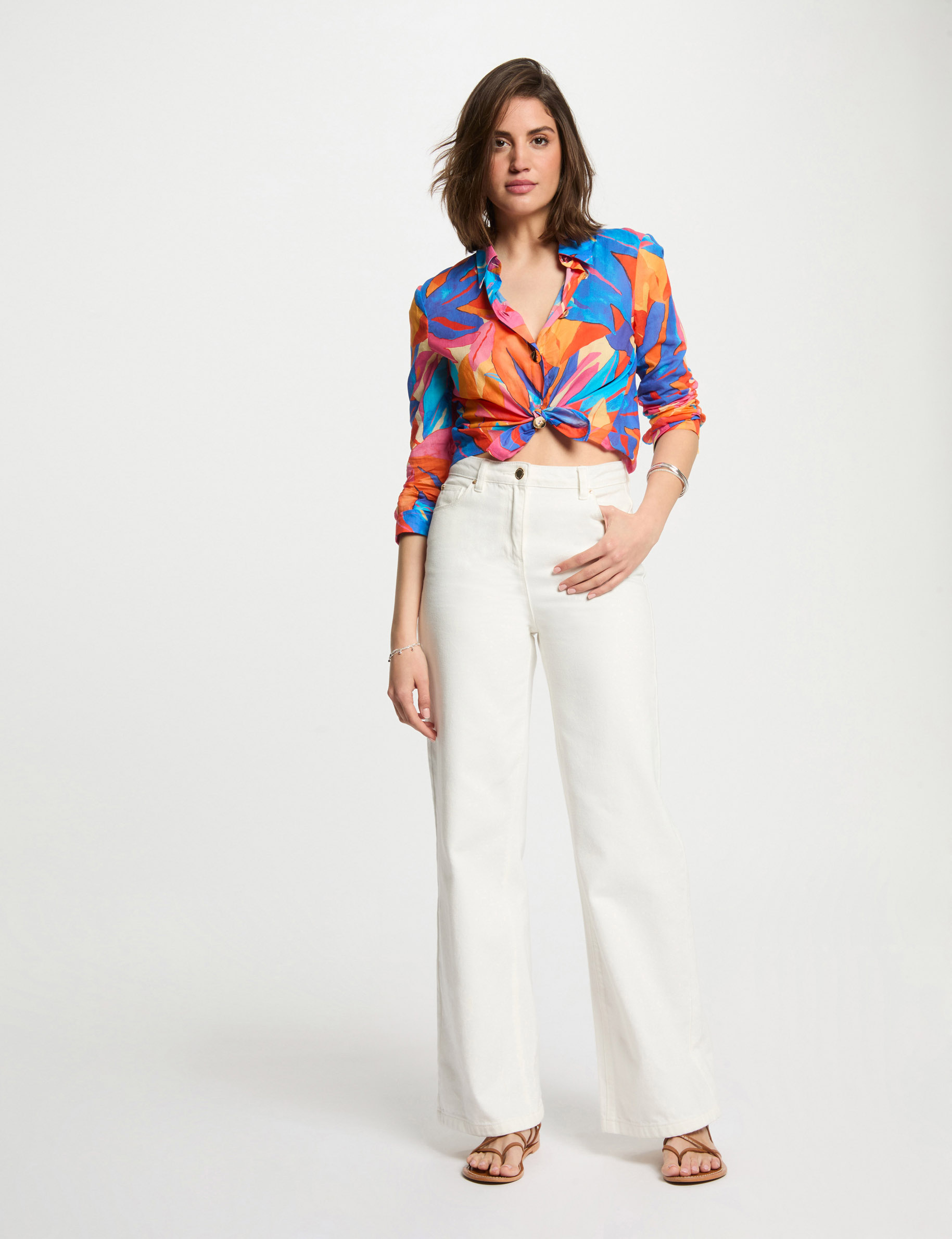 chemise manche longues multicolore femme Chemise manche longues multicolore femme