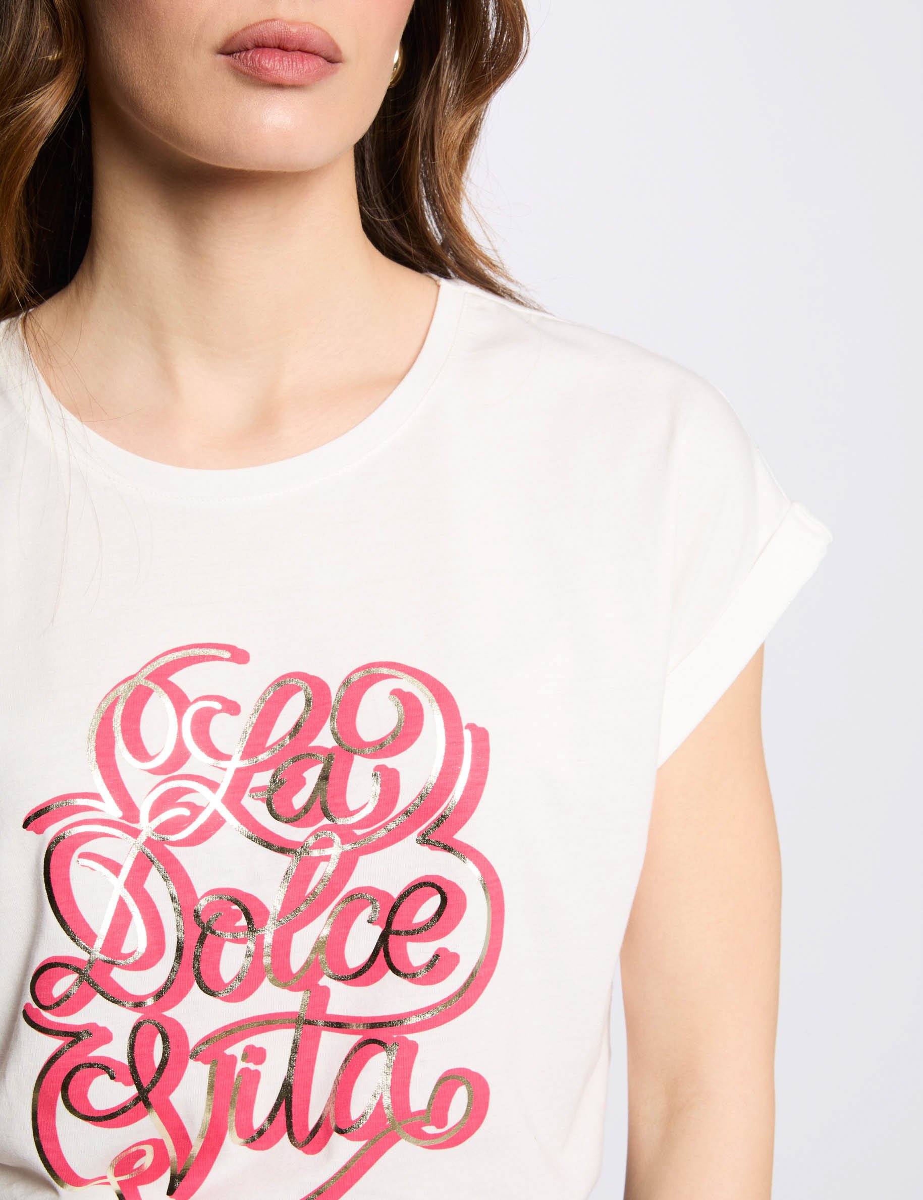 t shirt a inscription blanc femme T-shirt à inscription blanc femme