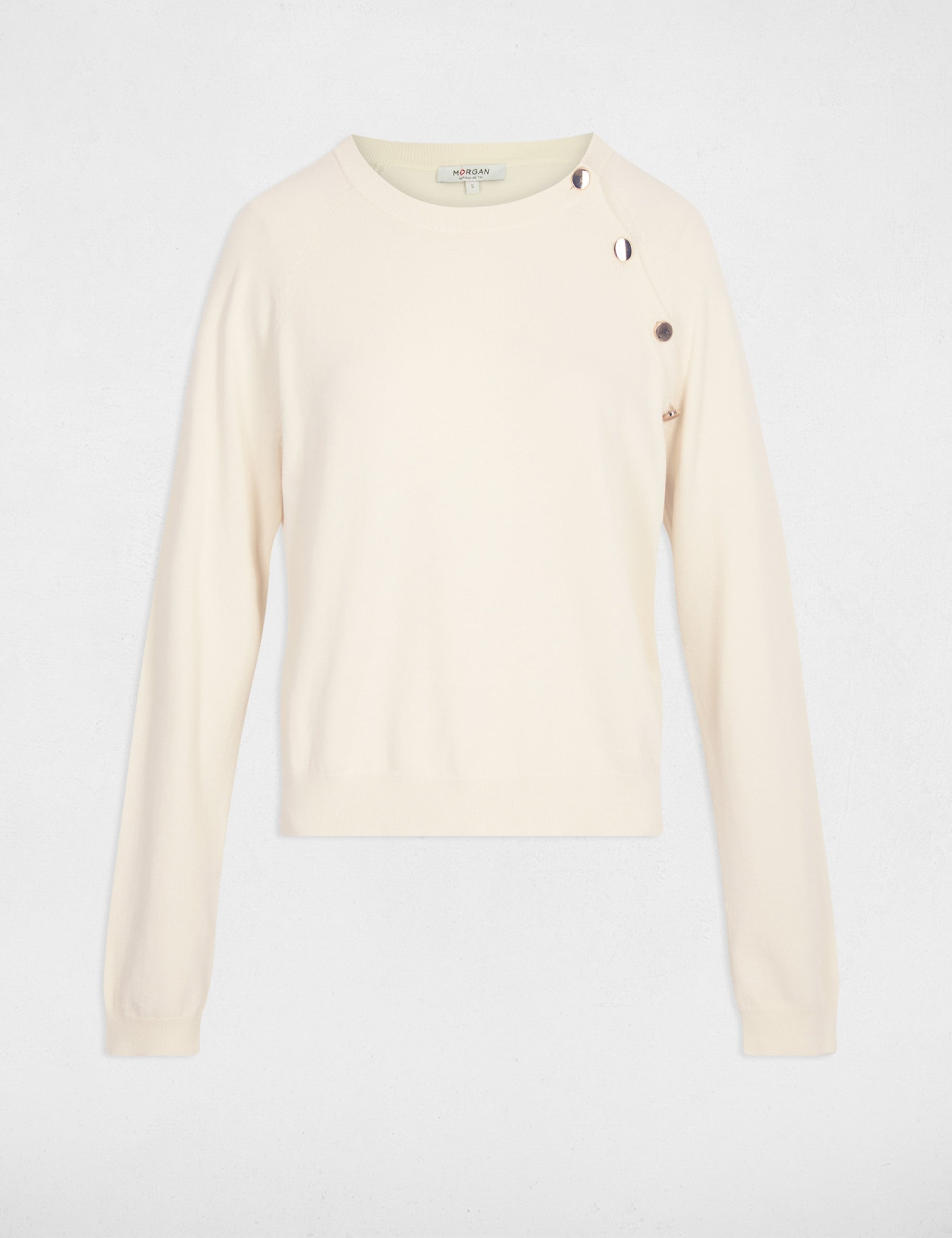 Pull fin ajust&eacute; ivoire femme