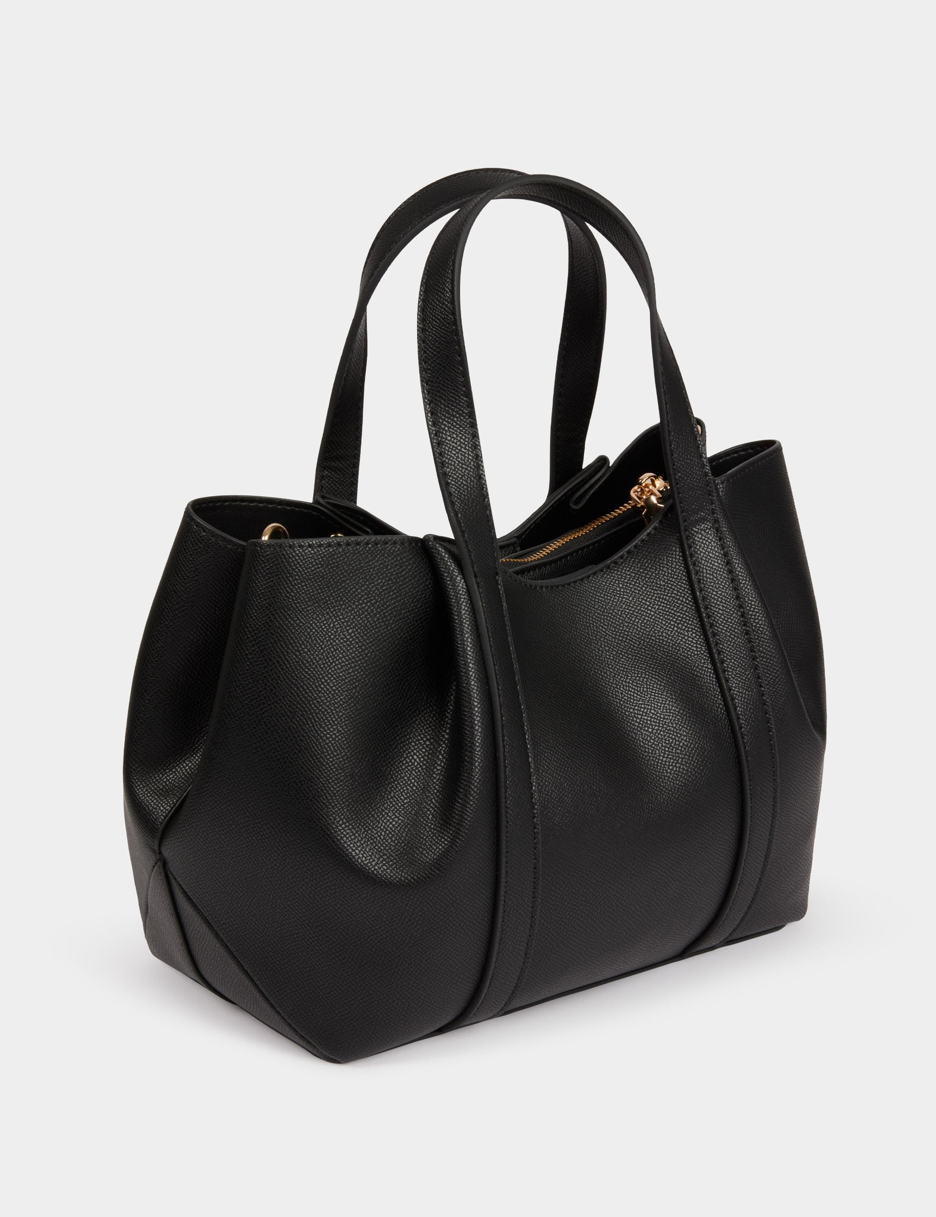 Sac cabas similicuir noir femme