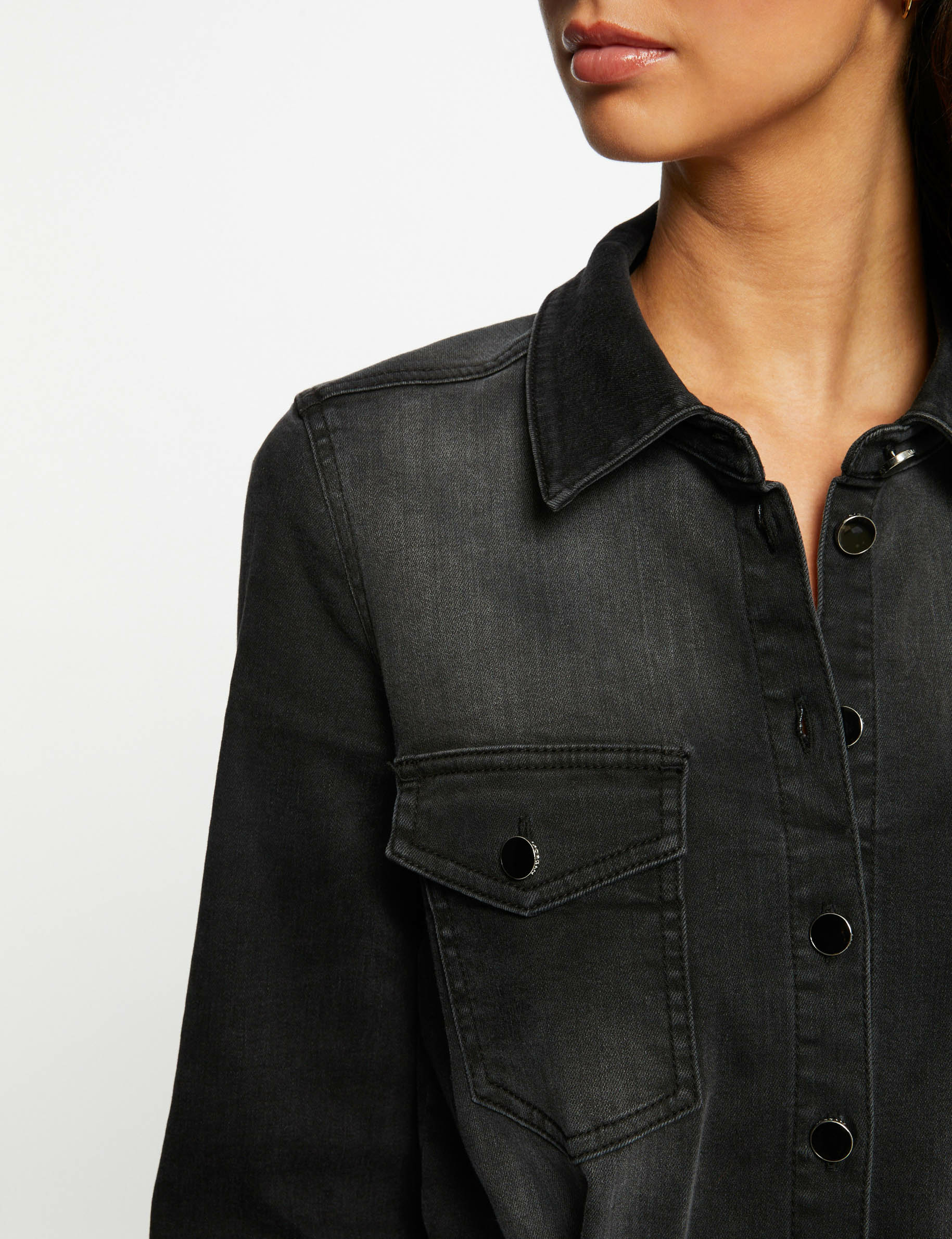 combinaison ajustee ceinturee en jean gris anthracite femme Combinaison ajustée ceinturée en jean gris anthracite femme