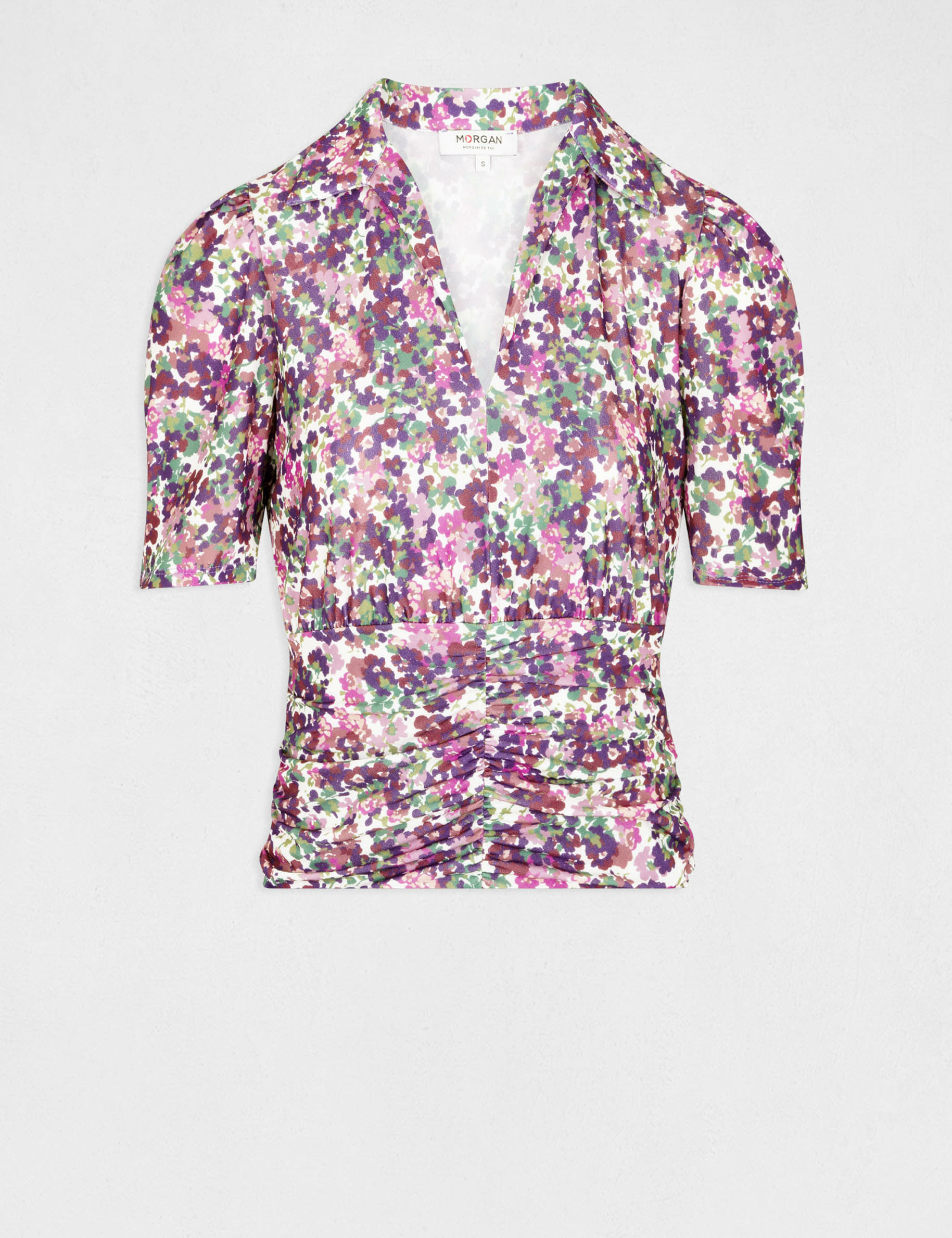 T-shirt manches courtes imprimé floral multico femme T-shirt manches courtes imprimé floral multico femme