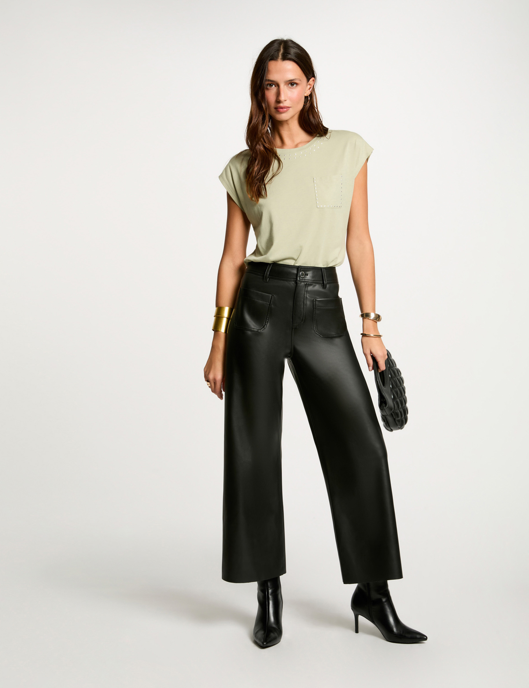 t shirt manches courtes vert clair femme T-shirt manches courtes vert clair femme
