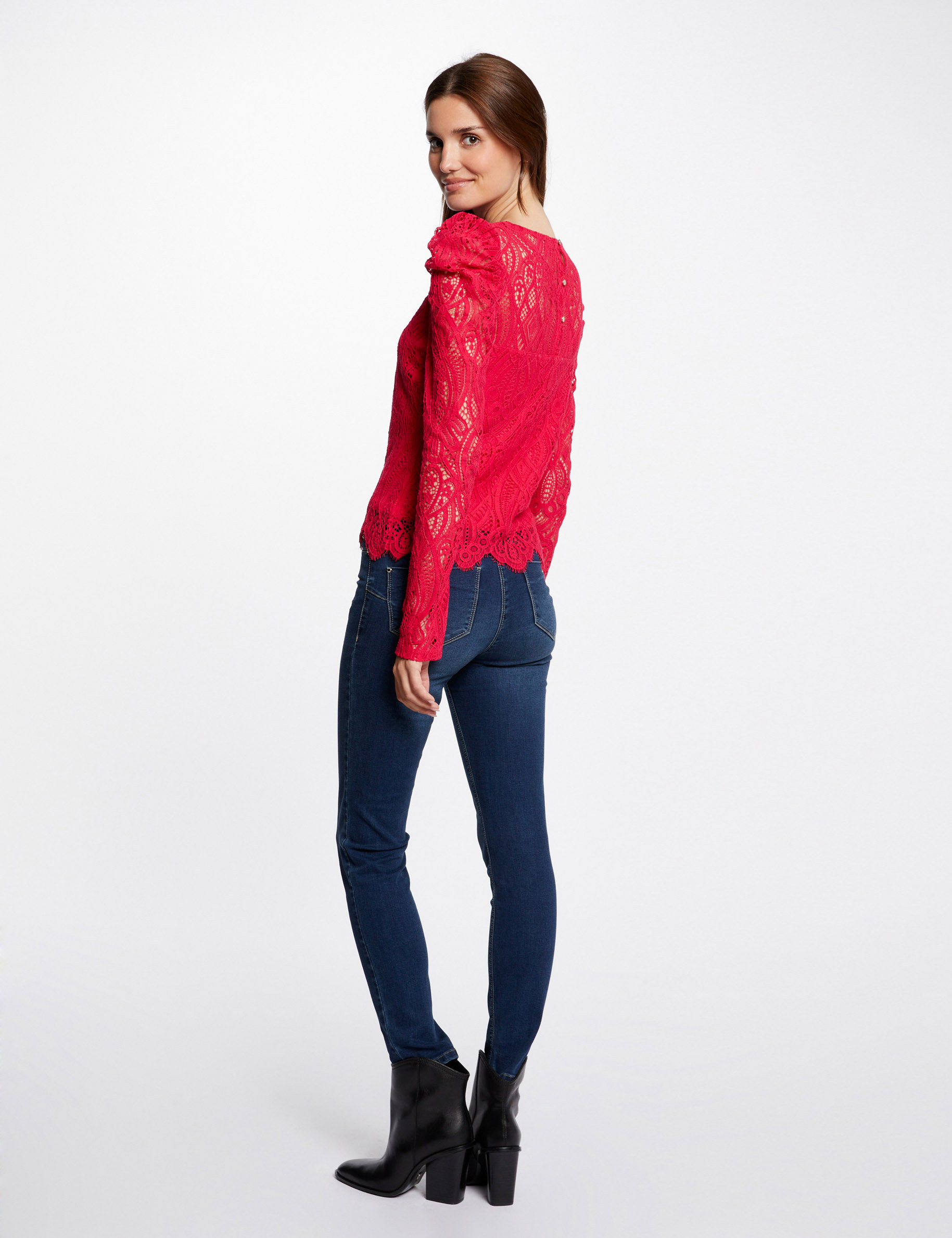 Jupe Modcloth Reporting For Beauty Taille 6 – Dentelle Fuchsia, Ligne A, Neuve Avec étiquette