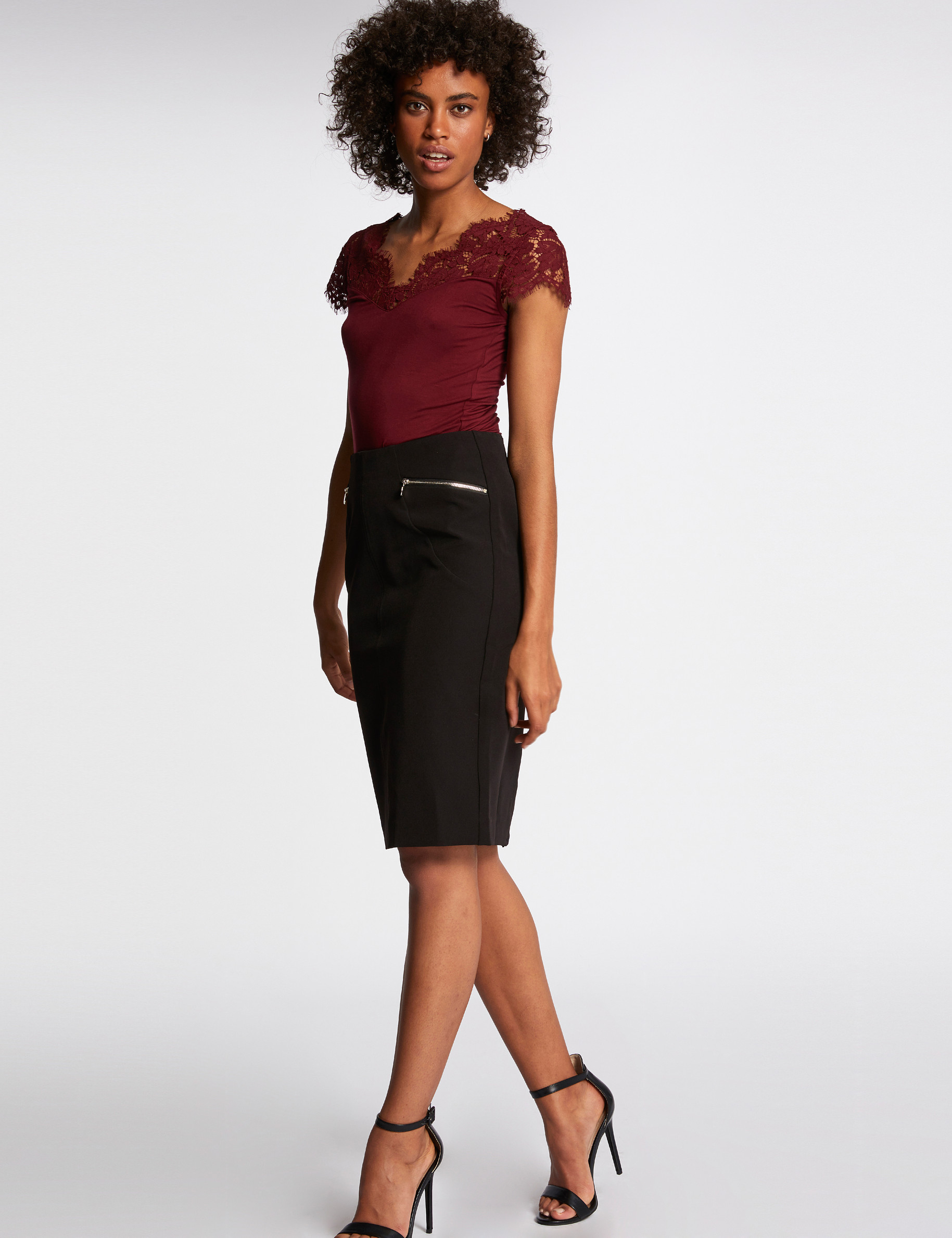 Tunique Femme Ajustée Dentelle Brodée - Taille M (FR38), Blanc, Parfait état
