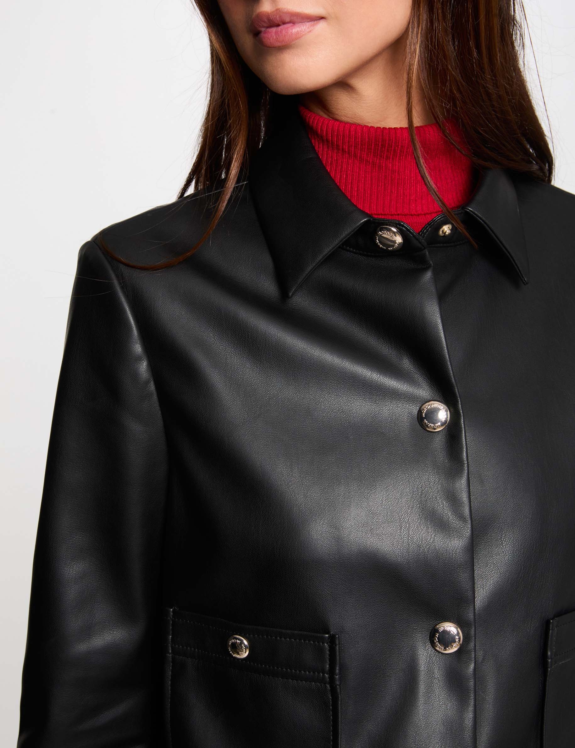 blouson court simili cuir noir femme Blouson court simili cuir noir femme