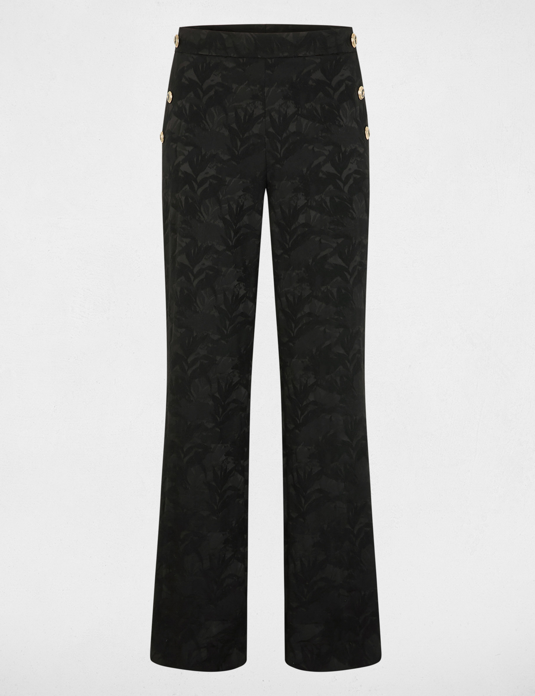 Pantalon slim taille haute noir femme