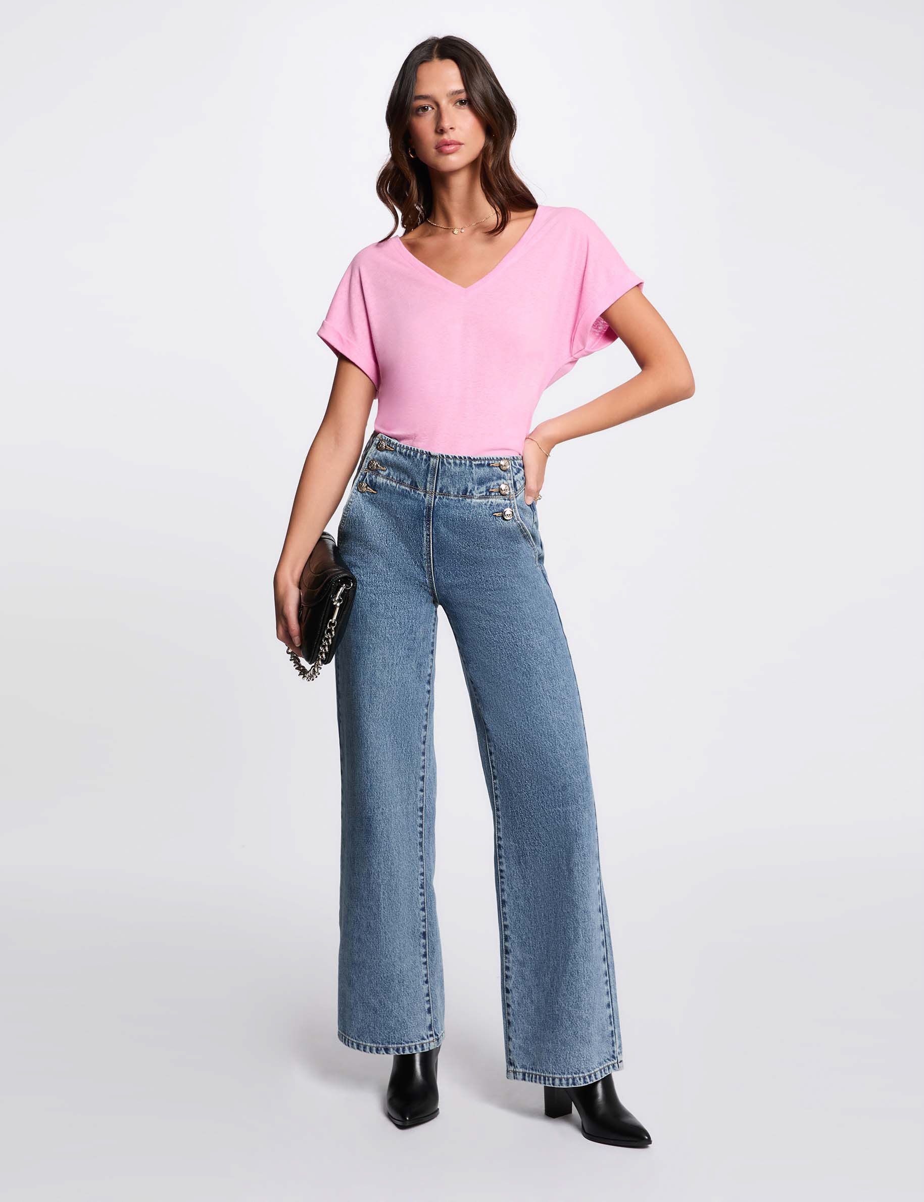 t shirt manches courtes rose femme T-shirt manches courtes rose femme