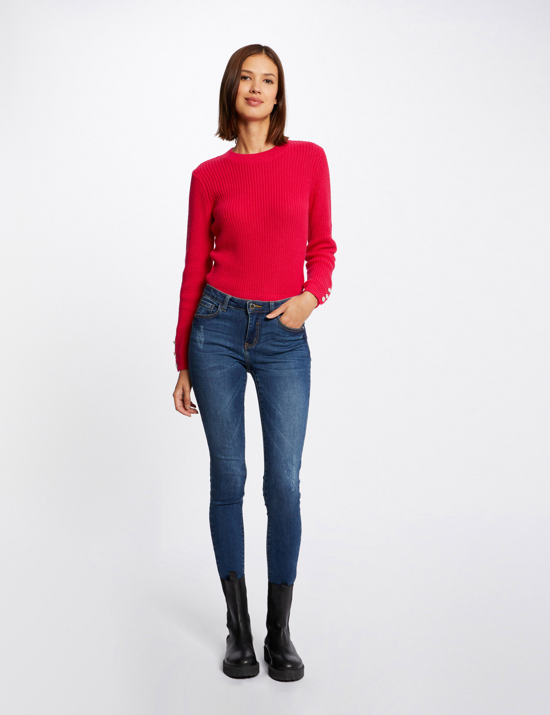 T-shirt Femme Basique Manches Longues Col Rond - Viscose Stretch, Tailles 8 à 26, Idéal Quotidien