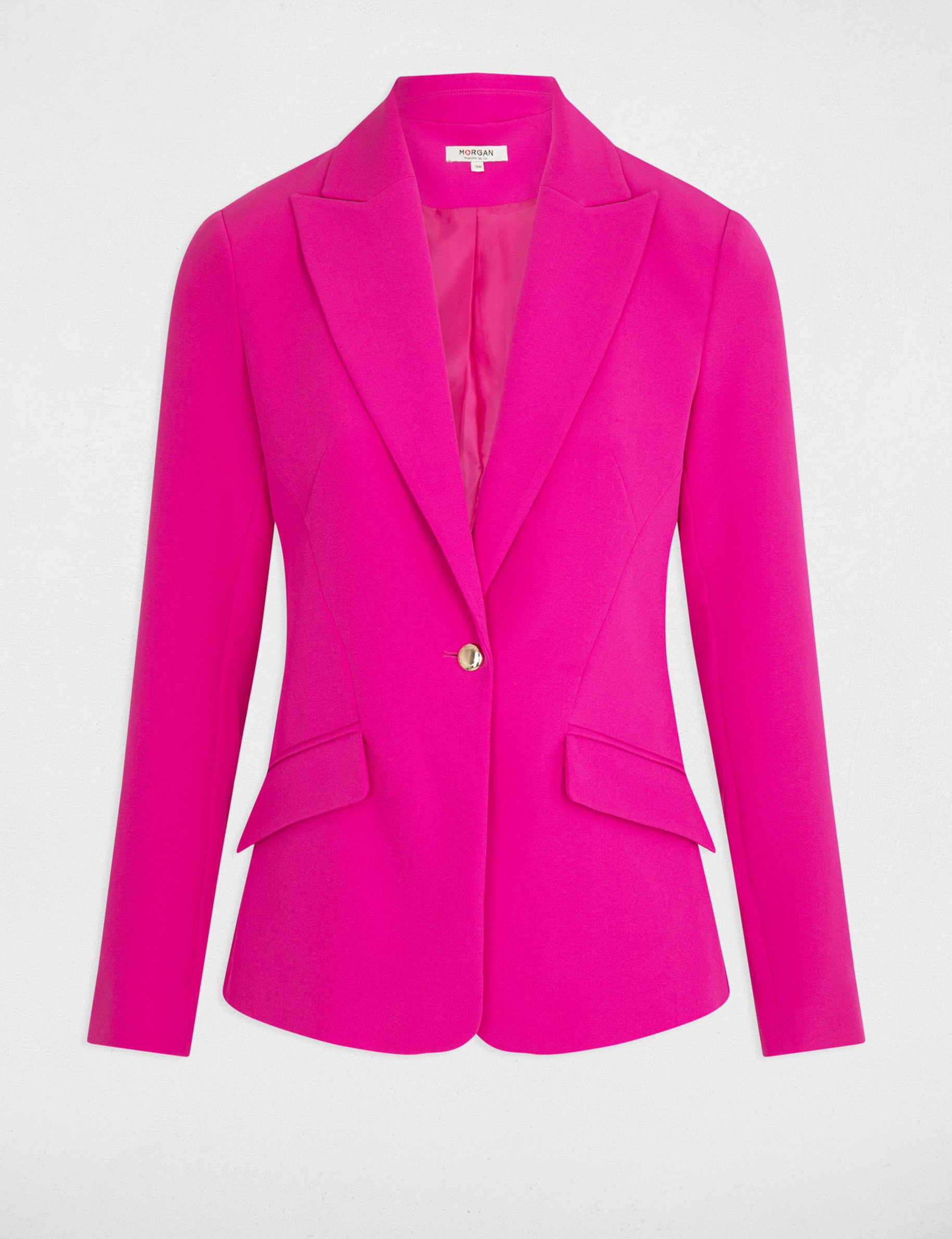 blazer droit manches longues rose fonce femme Blazer droit manches longues rose fonce femme