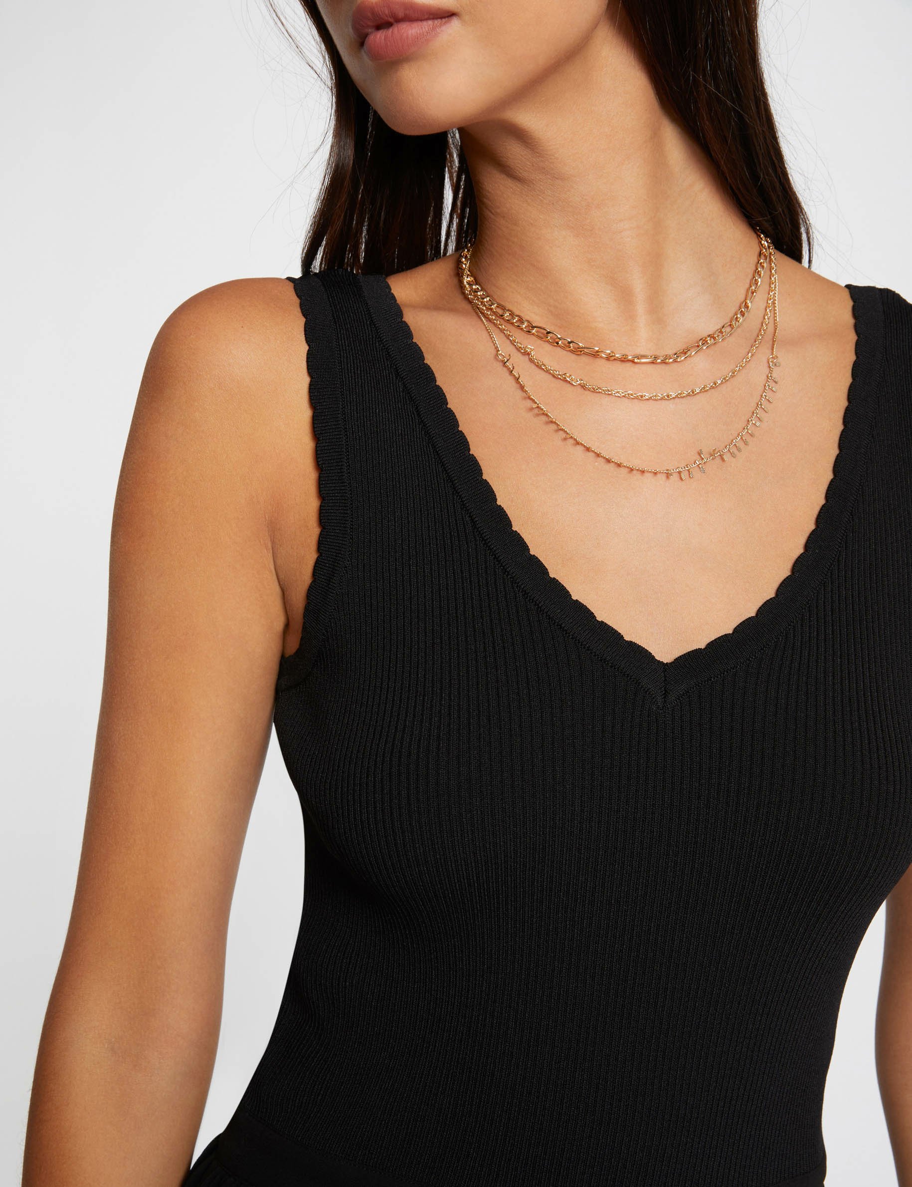 robe tricot longue cintree noir femme Robe tricot longue cintrée noir femme