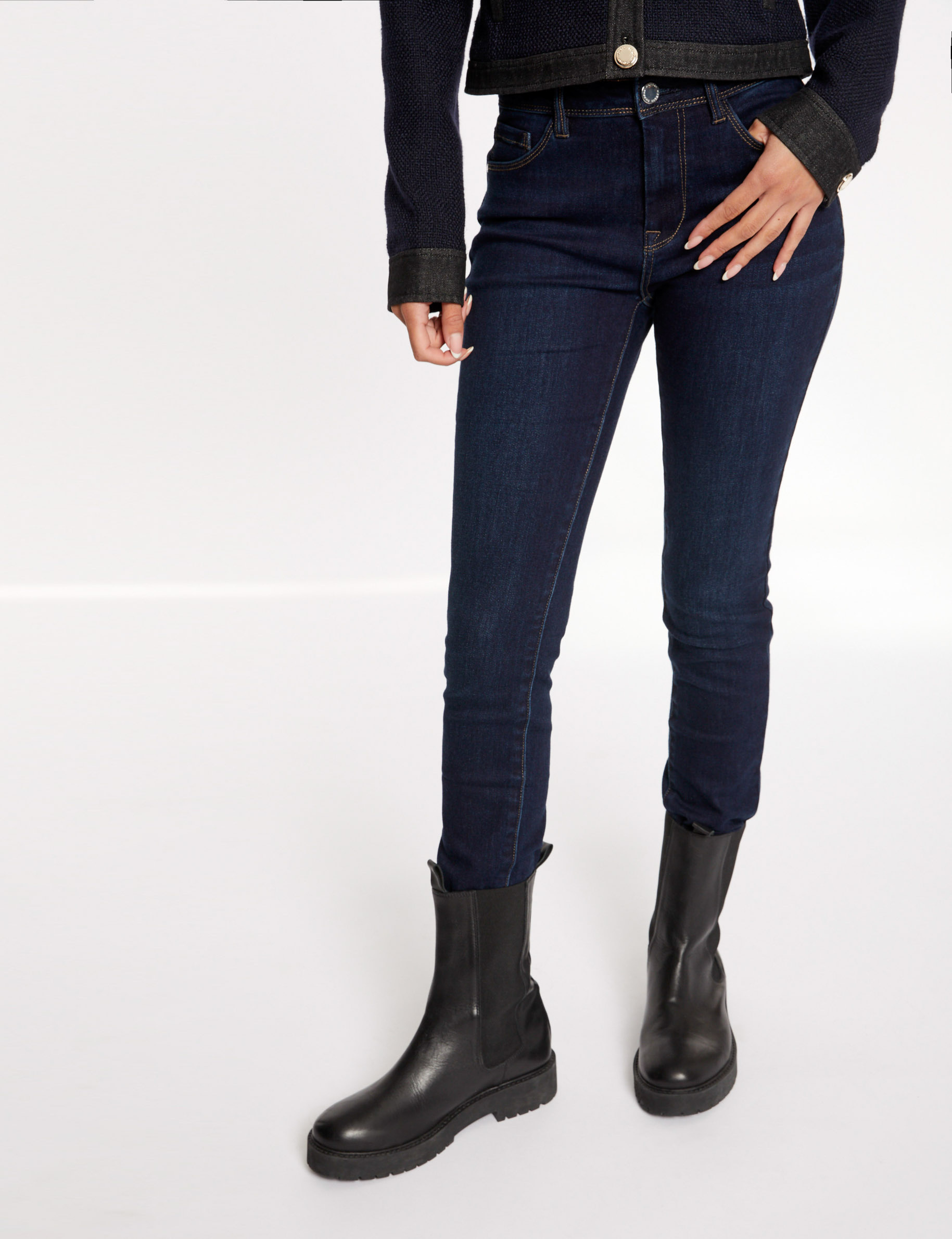 Jeans slim taille standard jean brut femme